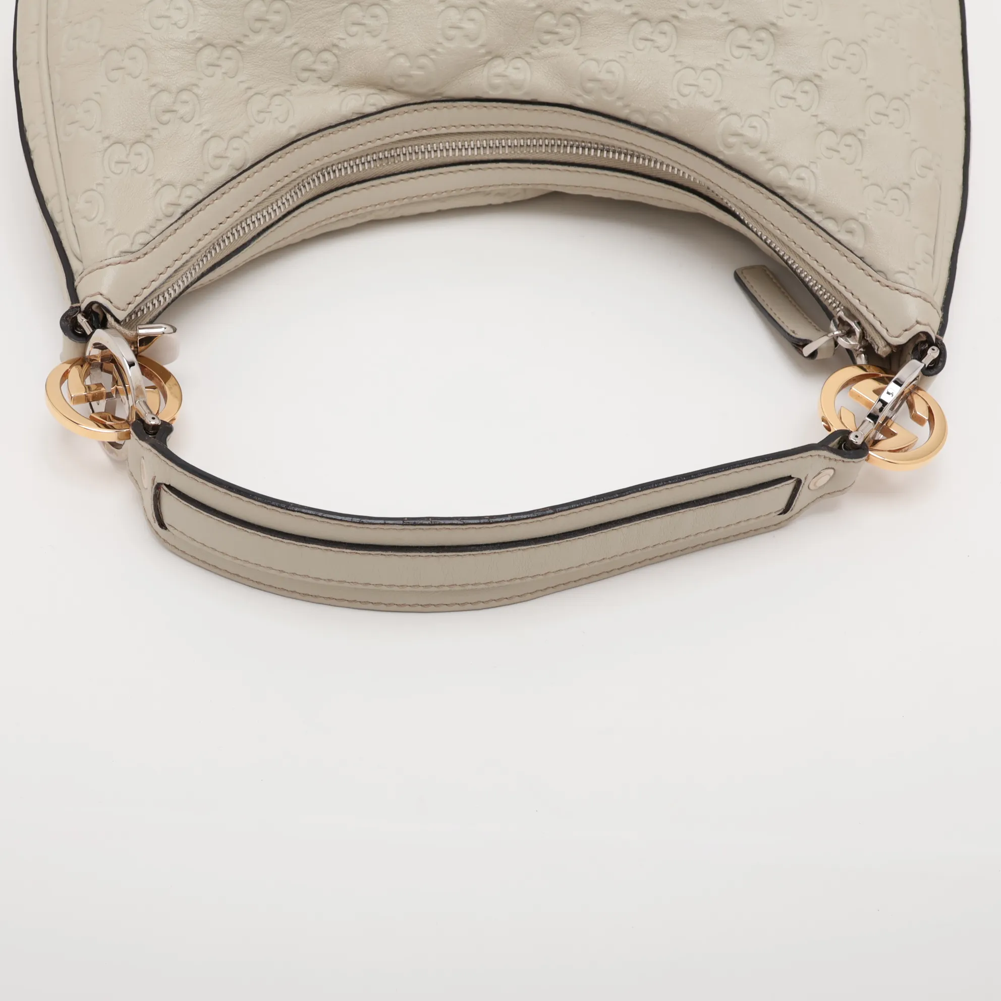Guccissima Leather Shoulder Bag, Beige, 232962 — view 5