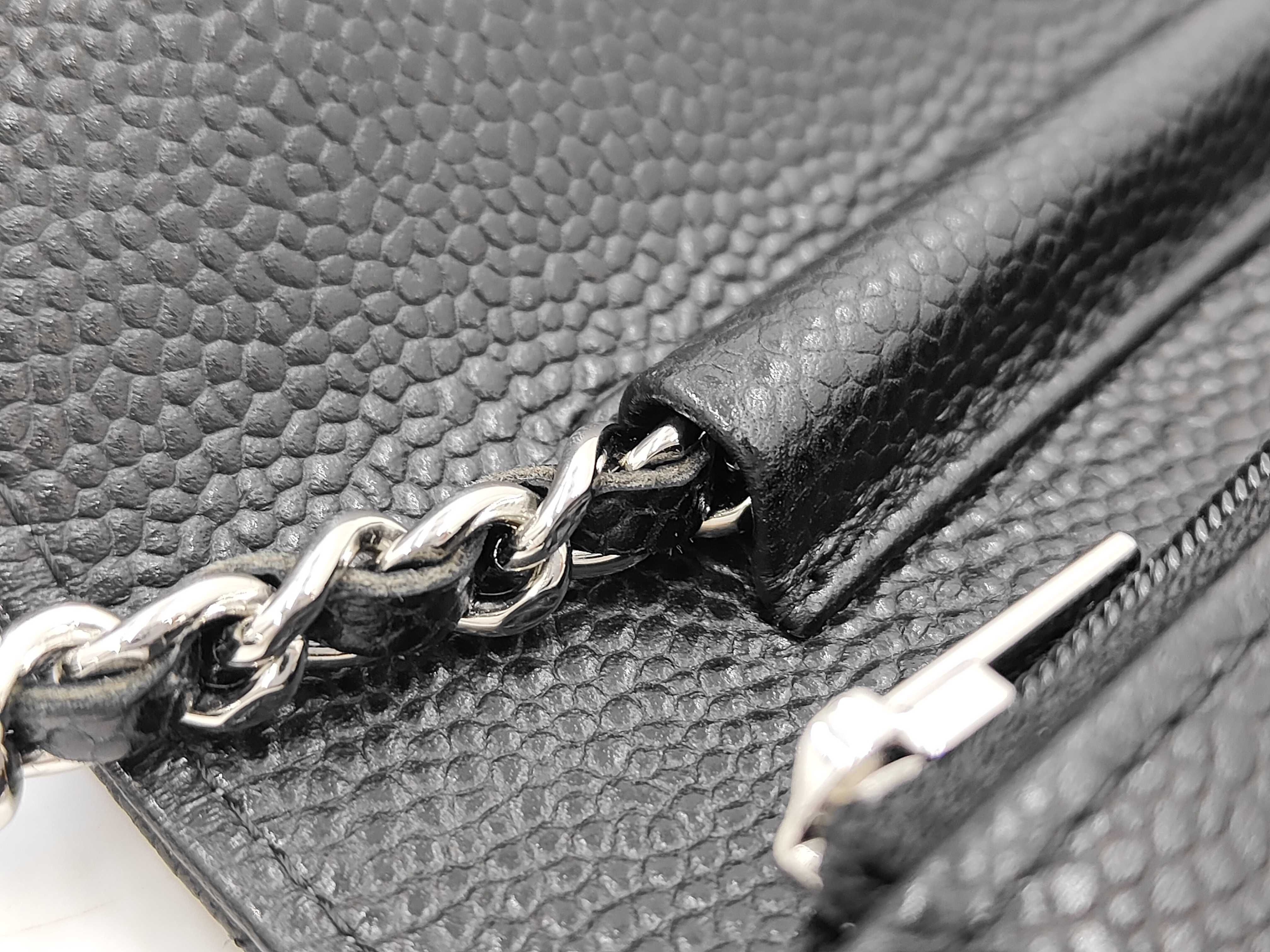 Caviar Skin Coco Mark Chain Wallet Shoulder Bag — view 8