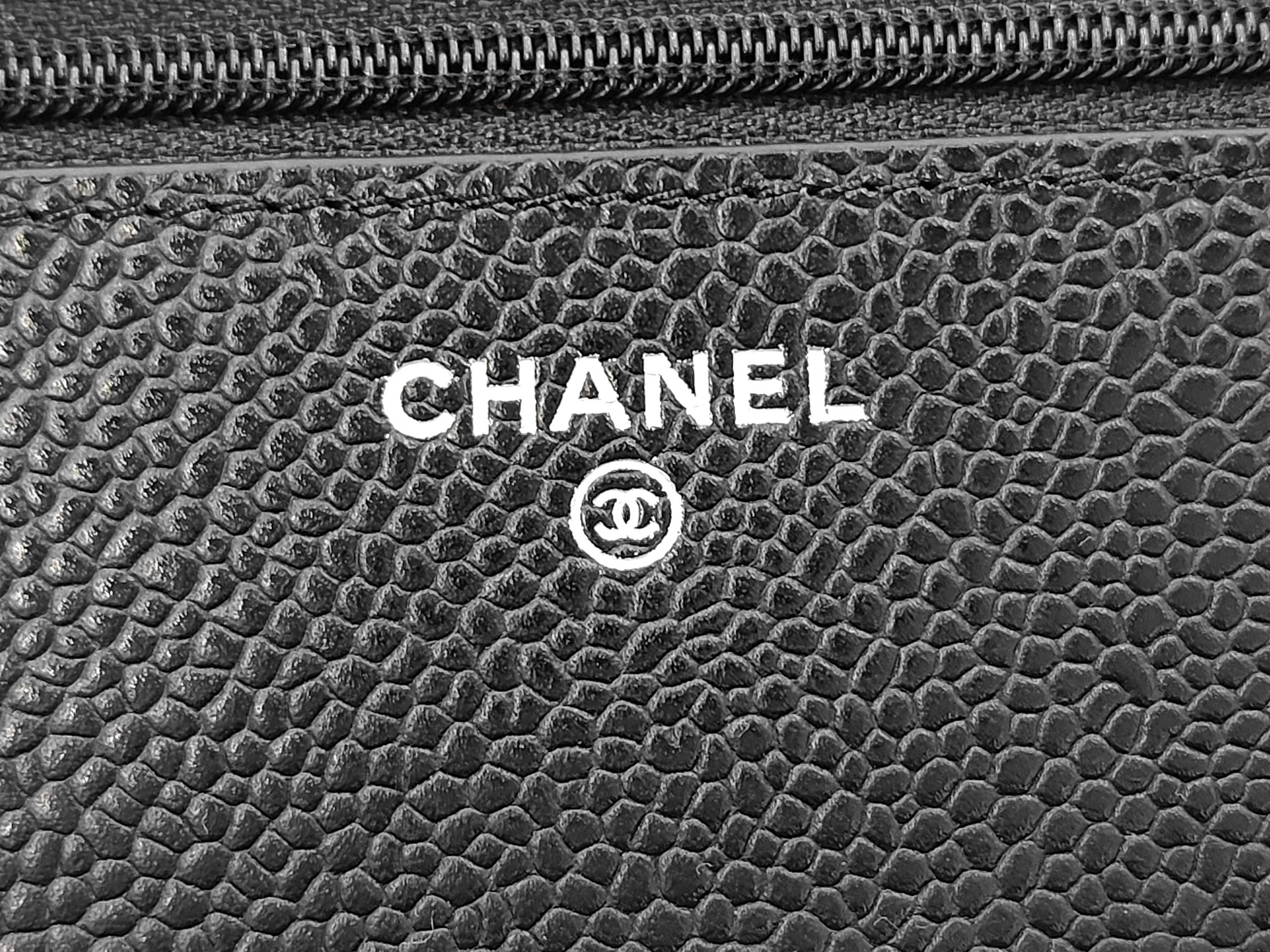 Caviar Skin Coco Mark Chain Wallet Shoulder Bag — view 9