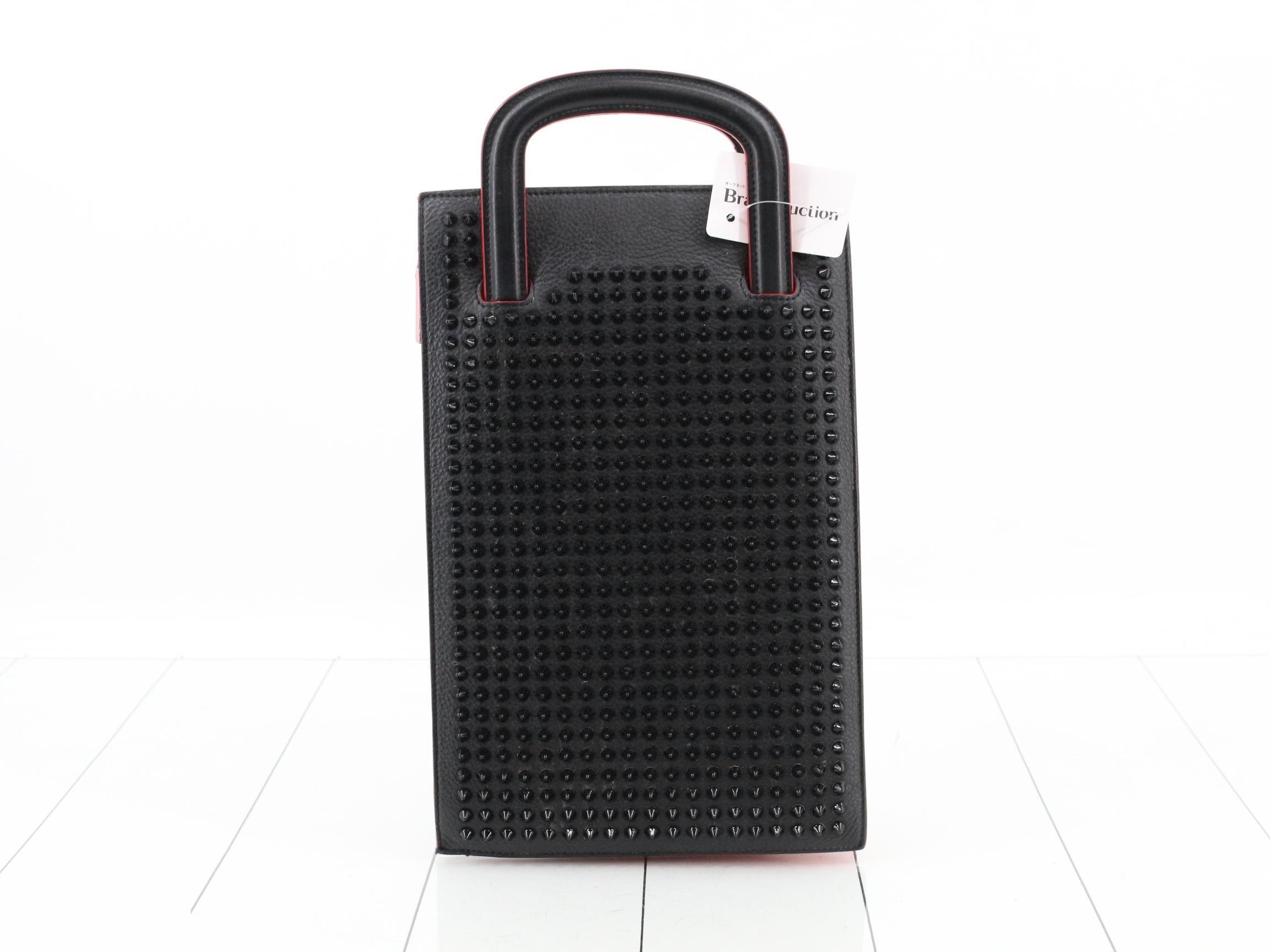 Trick Track 2-Way Handbag Clutch Studded Leather Black — view 2