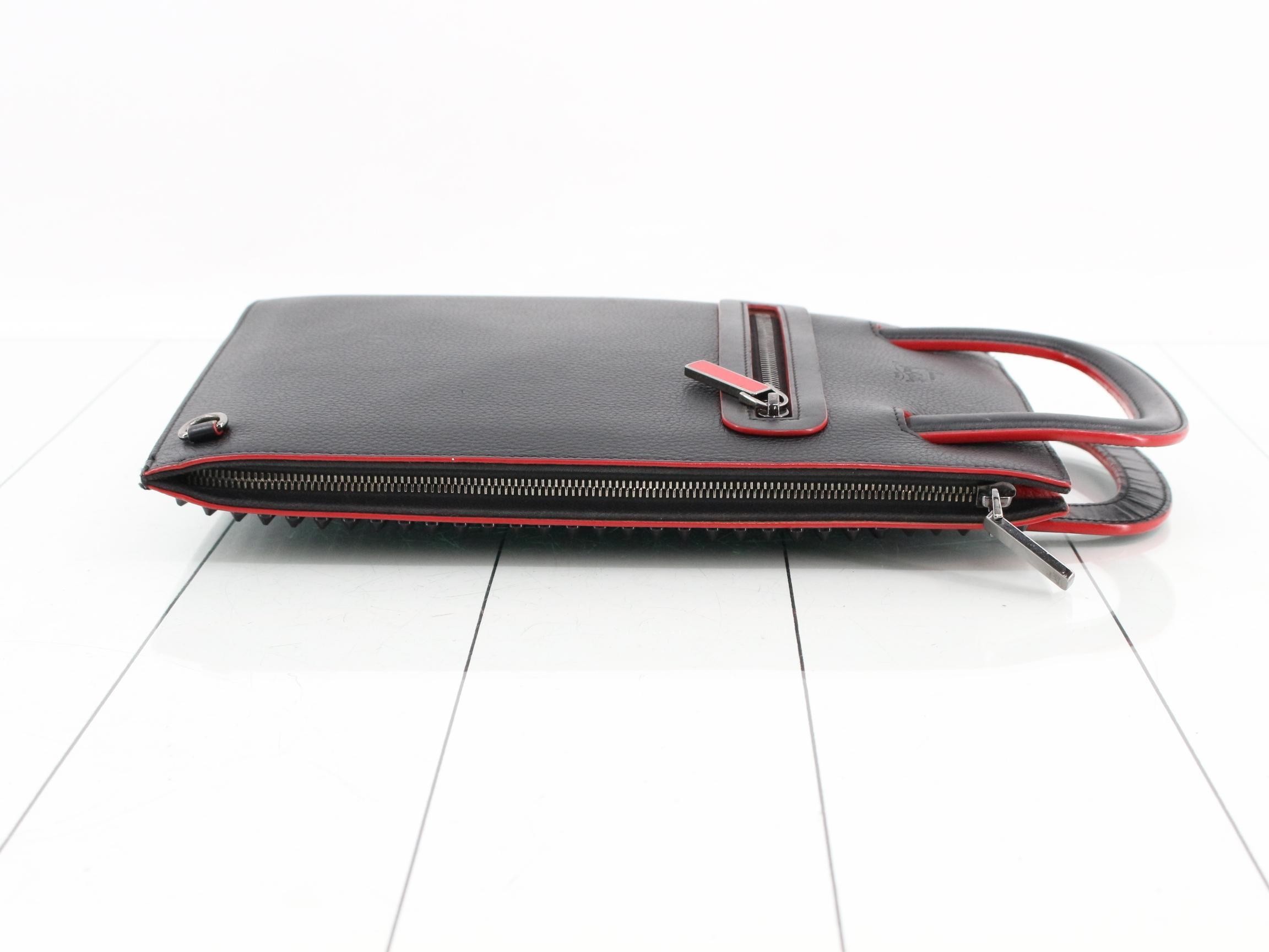 Trick Track 2-Way Handbag Clutch Studded Leather Black — view 3