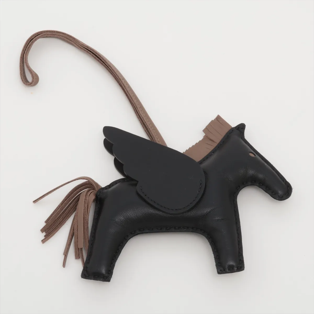 Rodeo Charm Pegasus MM, W stamp: 2024, Charm, Agneau Milo x Swift leather, Black x Etoupe, — view 2