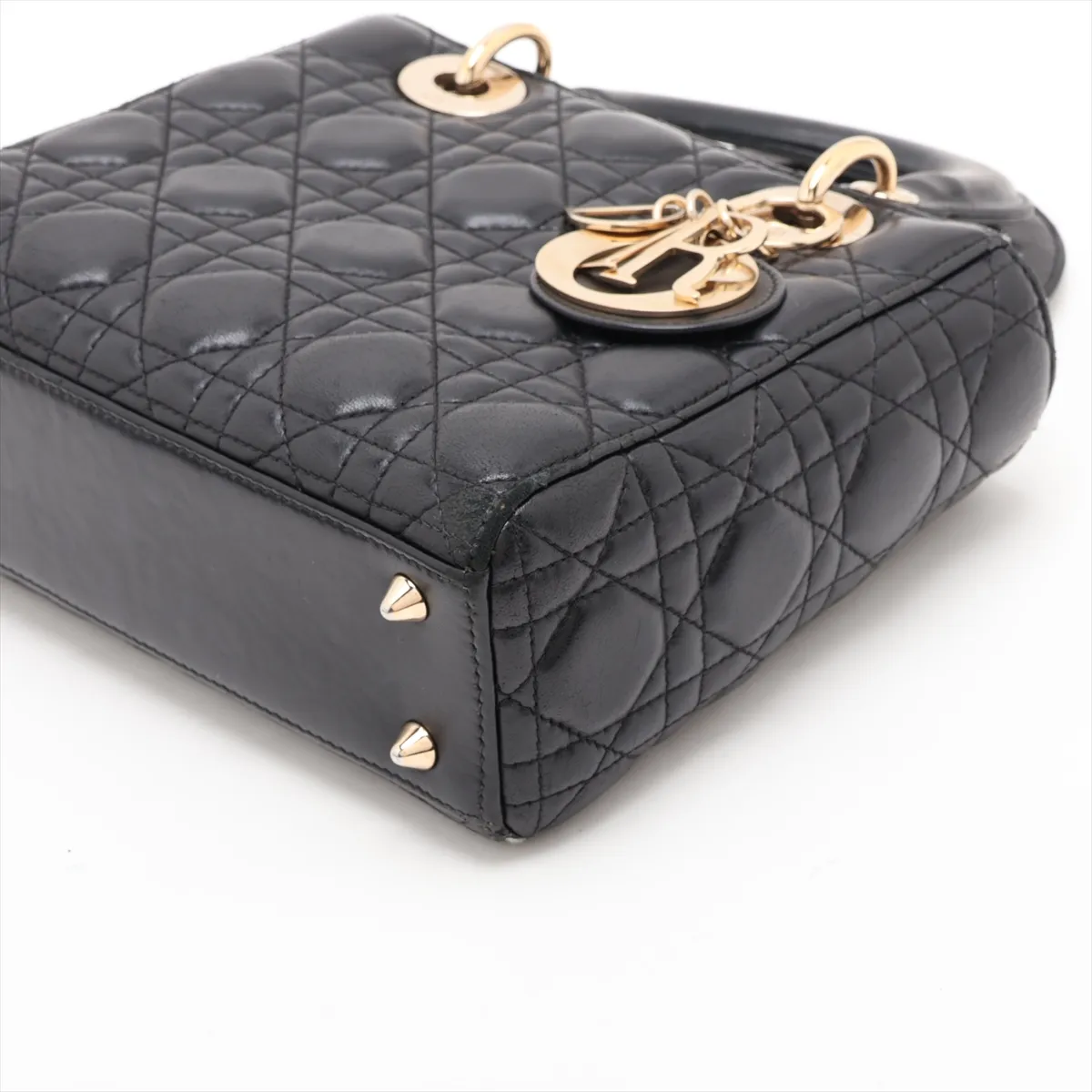 My Lady Dior Leather 2-Way Handbag, Black — view 3