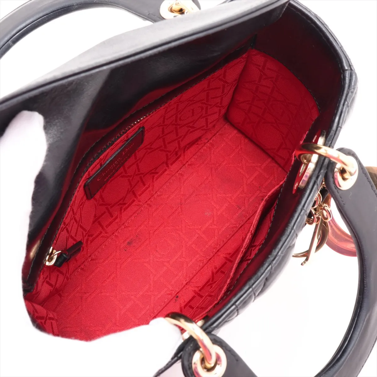 My Lady Dior Leather 2-Way Handbag, Black — view 8