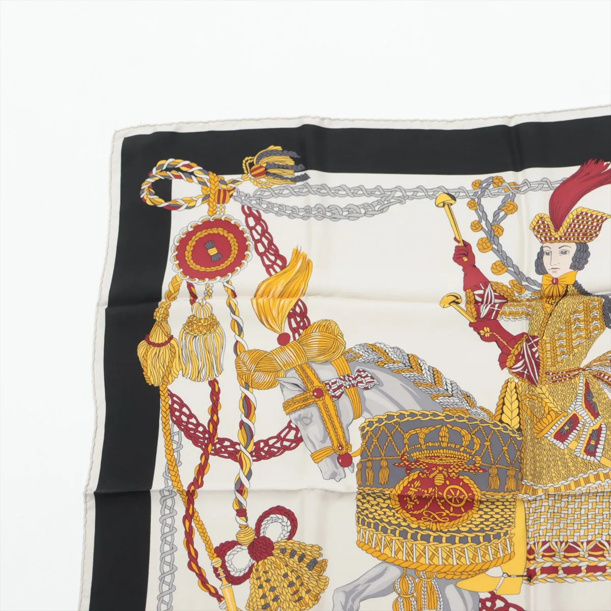 Carre 90 LES TAMBOURS Tambour Drum Scarf Silk Black — view 2