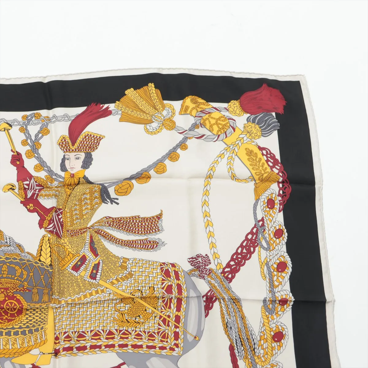 Carre 90 LES TAMBOURS Tambour Drum Scarf Silk Black — view 3