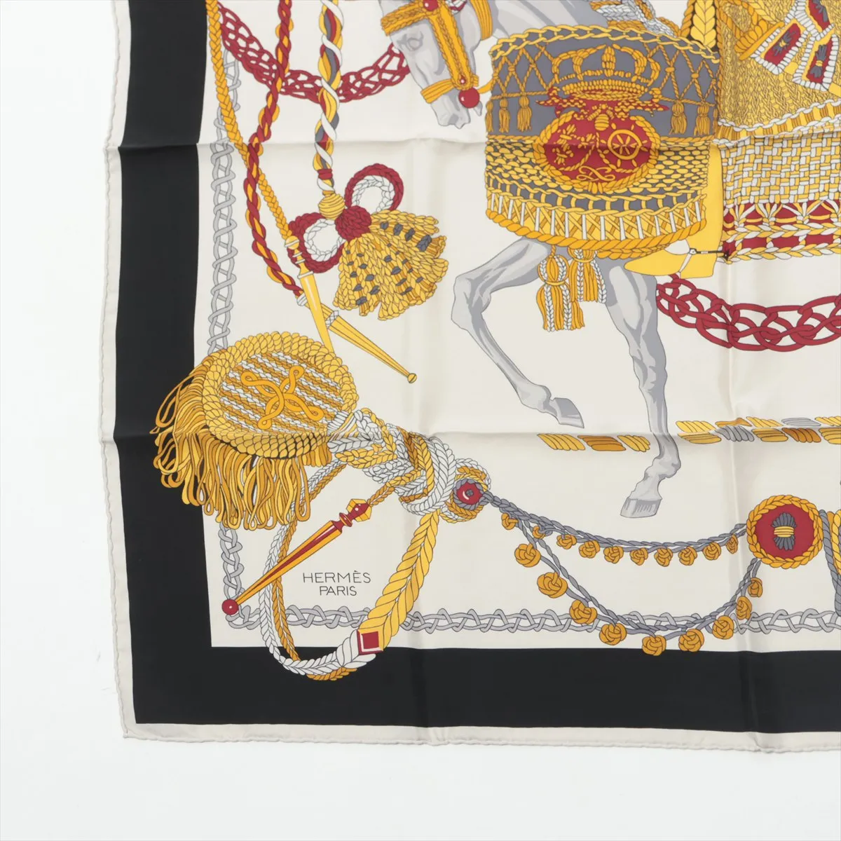Carre 90 LES TAMBOURS Tambour Drum Scarf Silk Black — view 5
