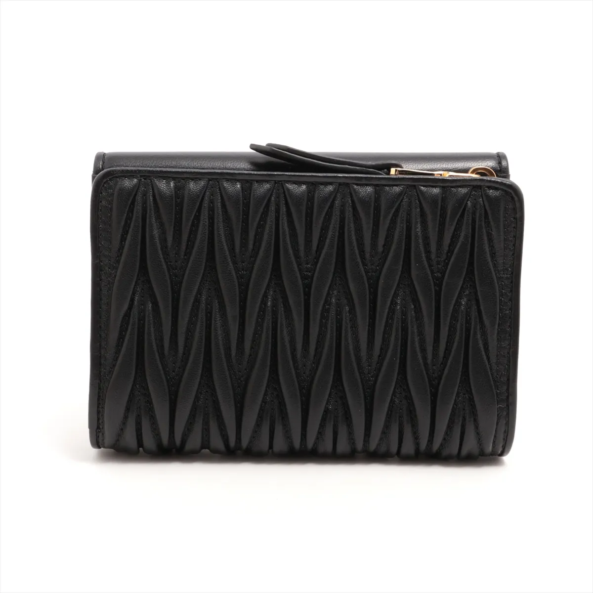 Matelasse 5ML225 Leather Compact Wallet Black — view 2