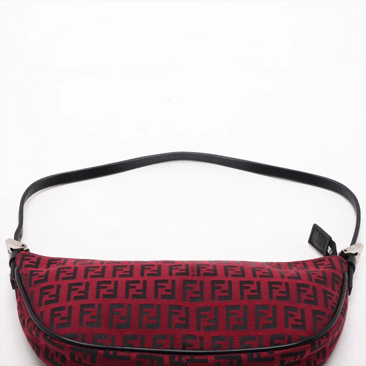 Zucchino Canvas x Leather Shoulder Bag, Red x Black, 8BR133 — view 6