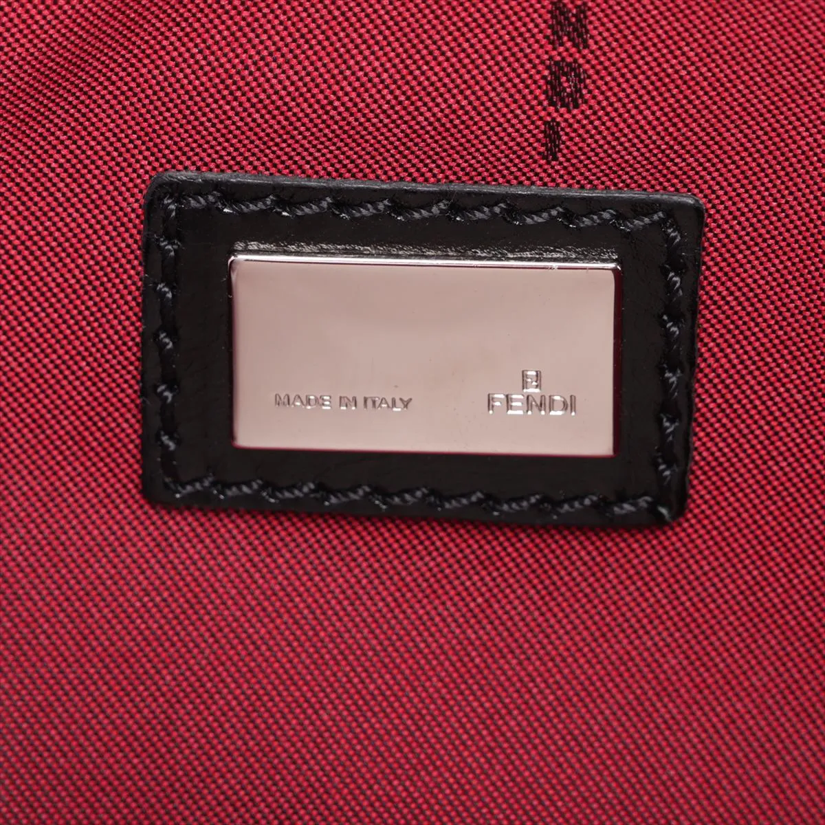 Zucchino Canvas x Leather Shoulder Bag, Red x Black, 8BR133 — view 8