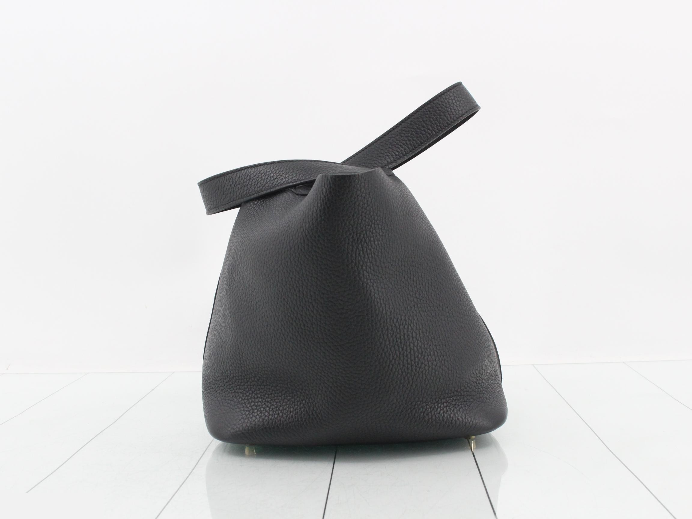 Picotin Lock MM Leather Handbag, B Stamp — view 3