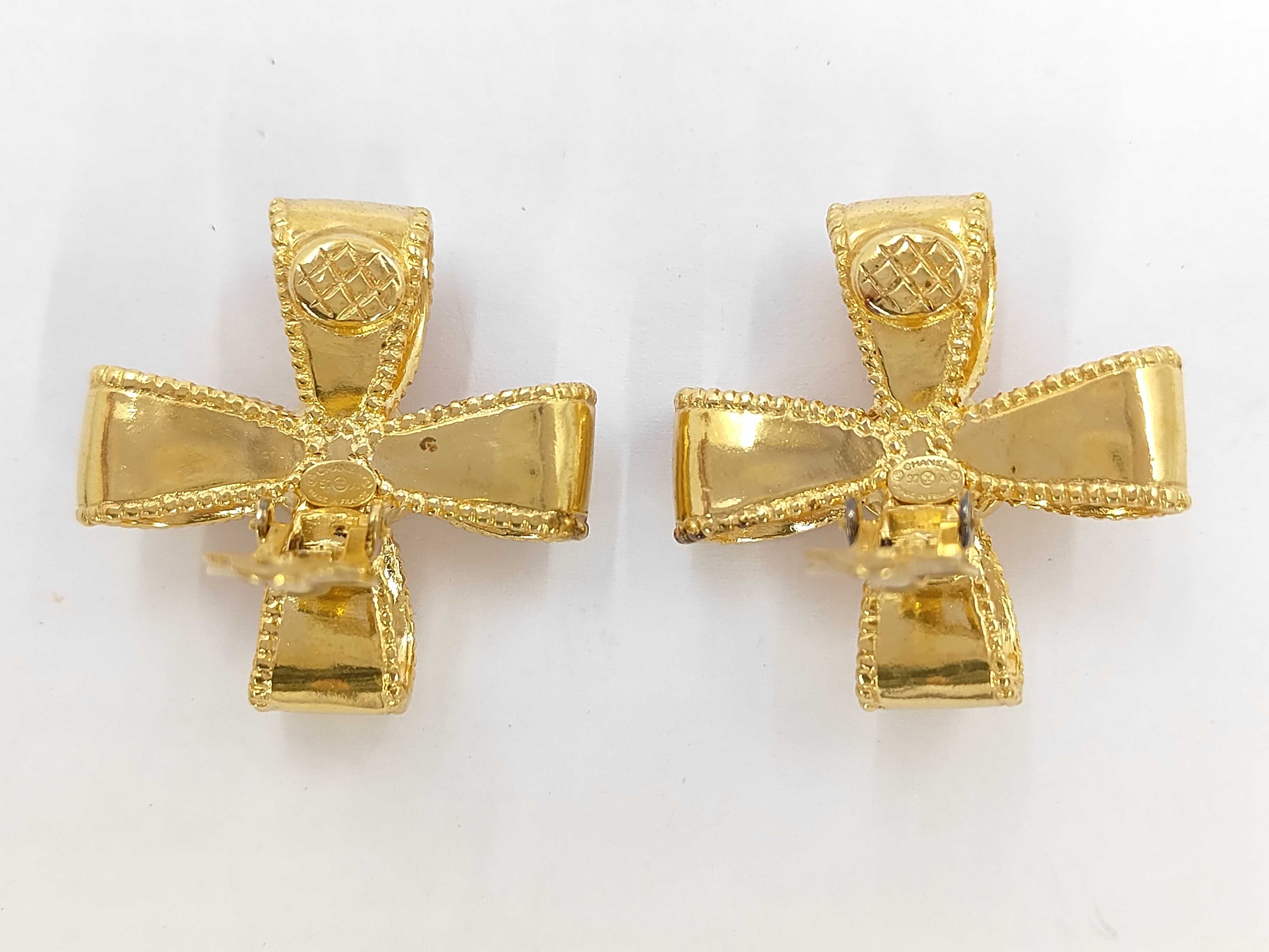 Ribbon Coco Gold YG Earrings — view 2