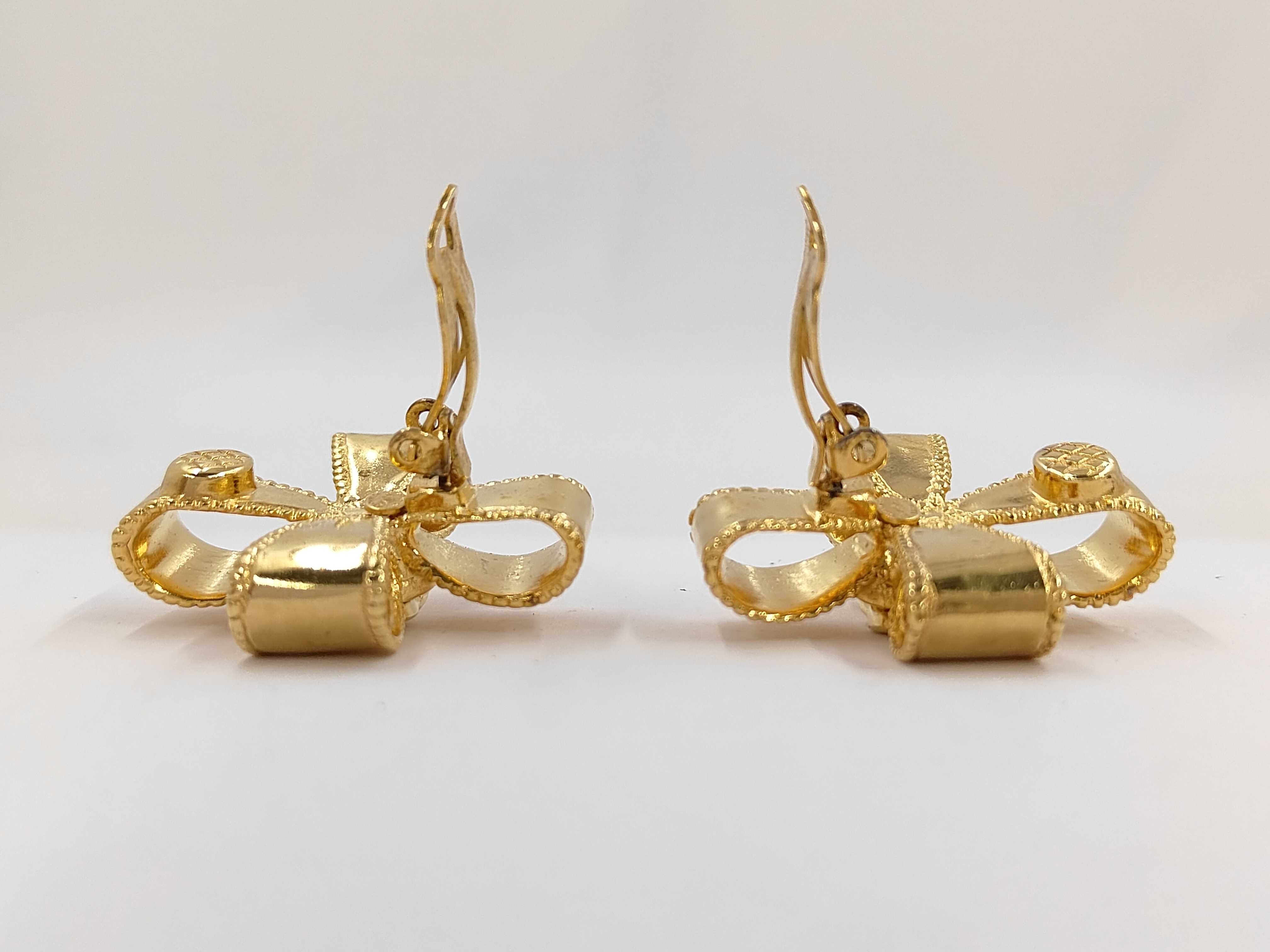 Ribbon Coco Gold YG Earrings — view 4