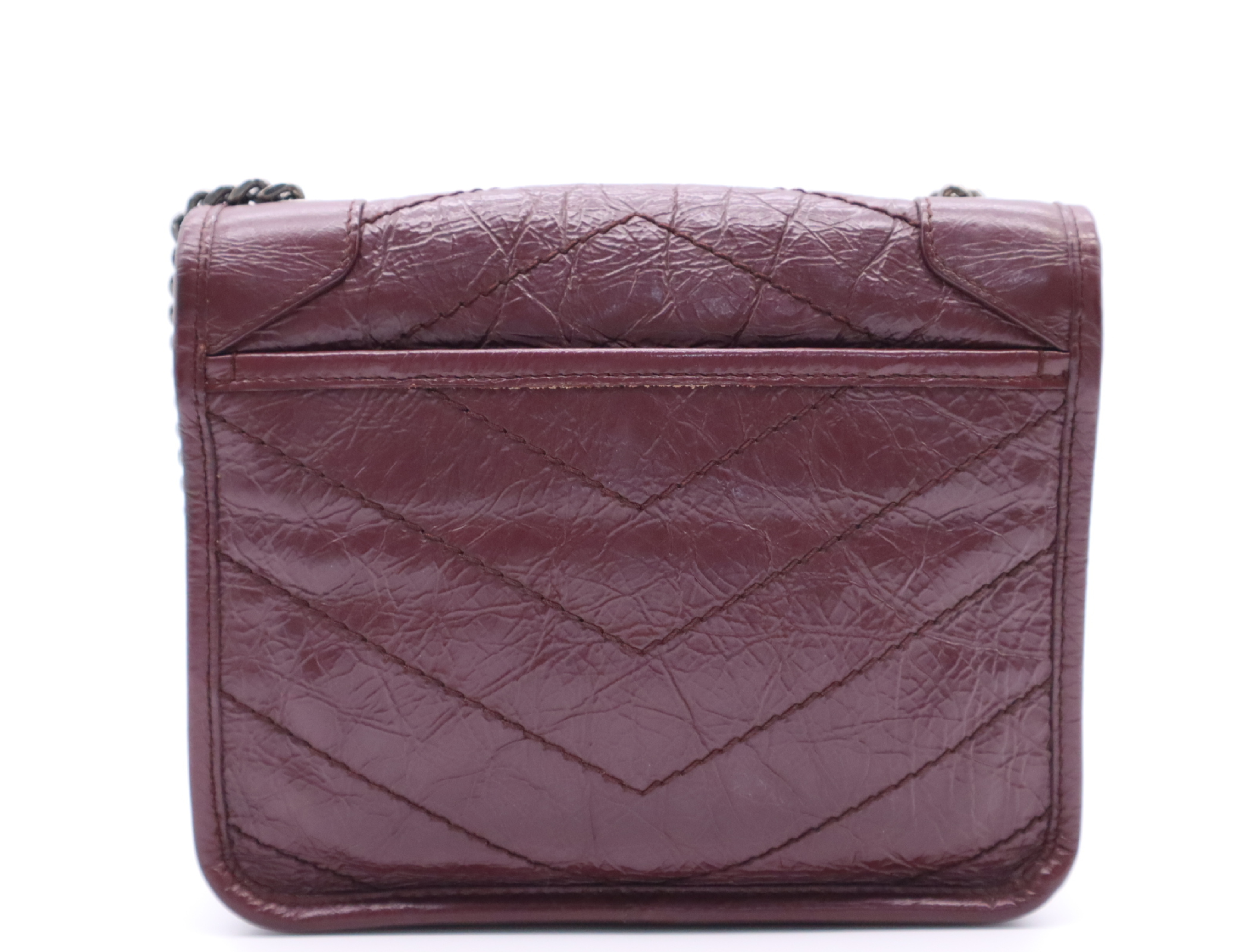 498883 Leather Niki Chain Shoulder Bag, Bordeaux Shoulder Bag — view 2