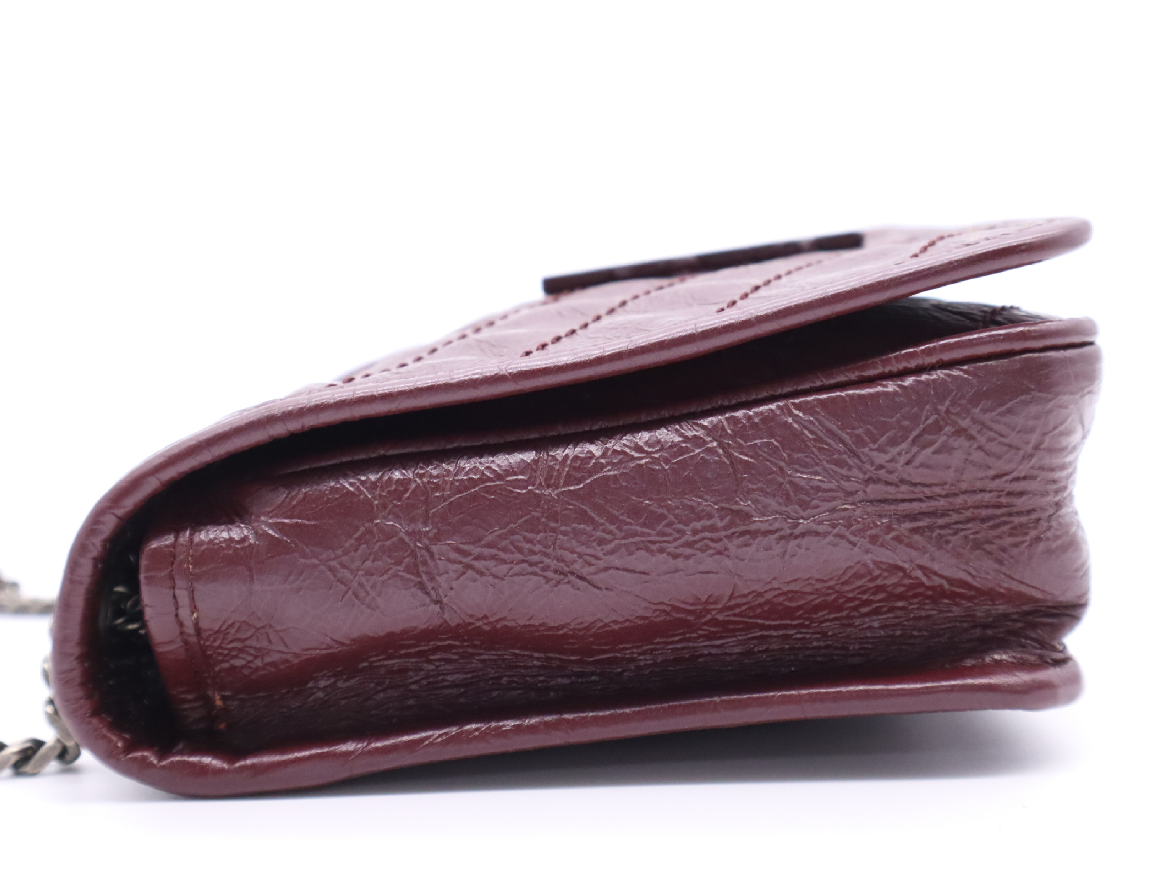 498883 Leather Niki Chain Shoulder Bag, Bordeaux Shoulder Bag — view 3