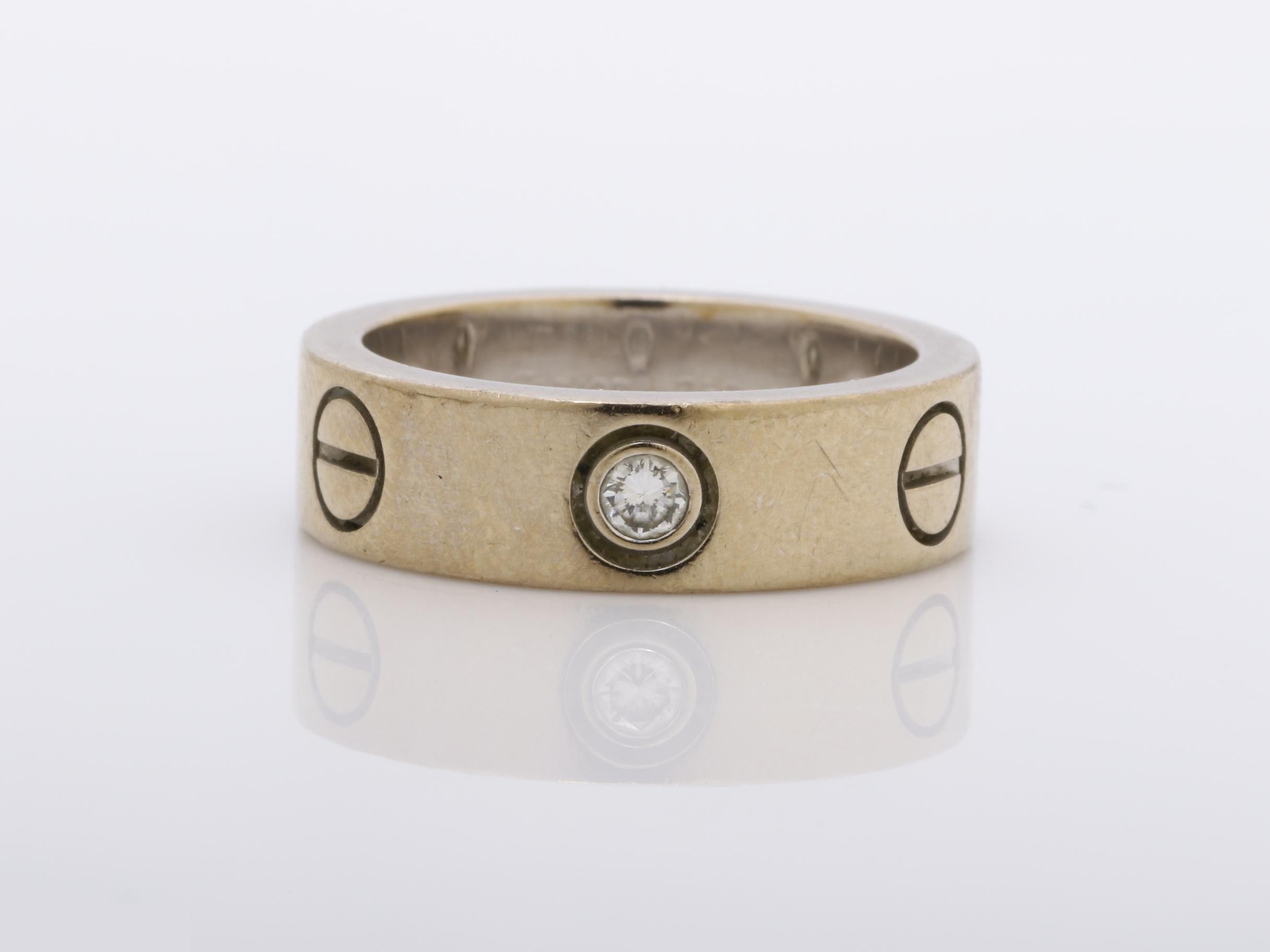 Love Diamond Ring, Size #49, 750WG, 8.4g