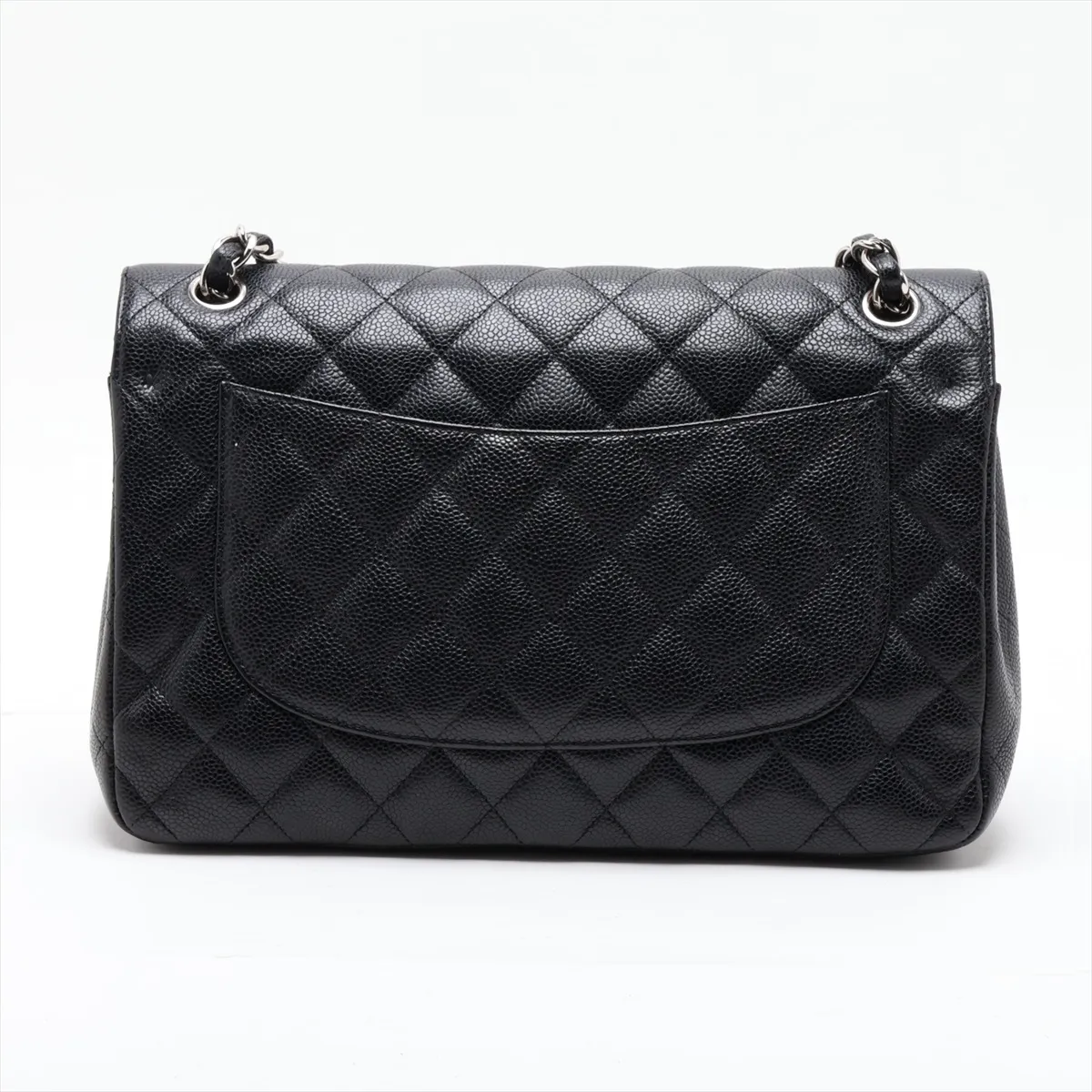 [Individually packaged] Chanel Large Matelassé 30 Caviar Skin Double Flap Double Chain Bag, Black, Silver Hardware, A58600 — view 2