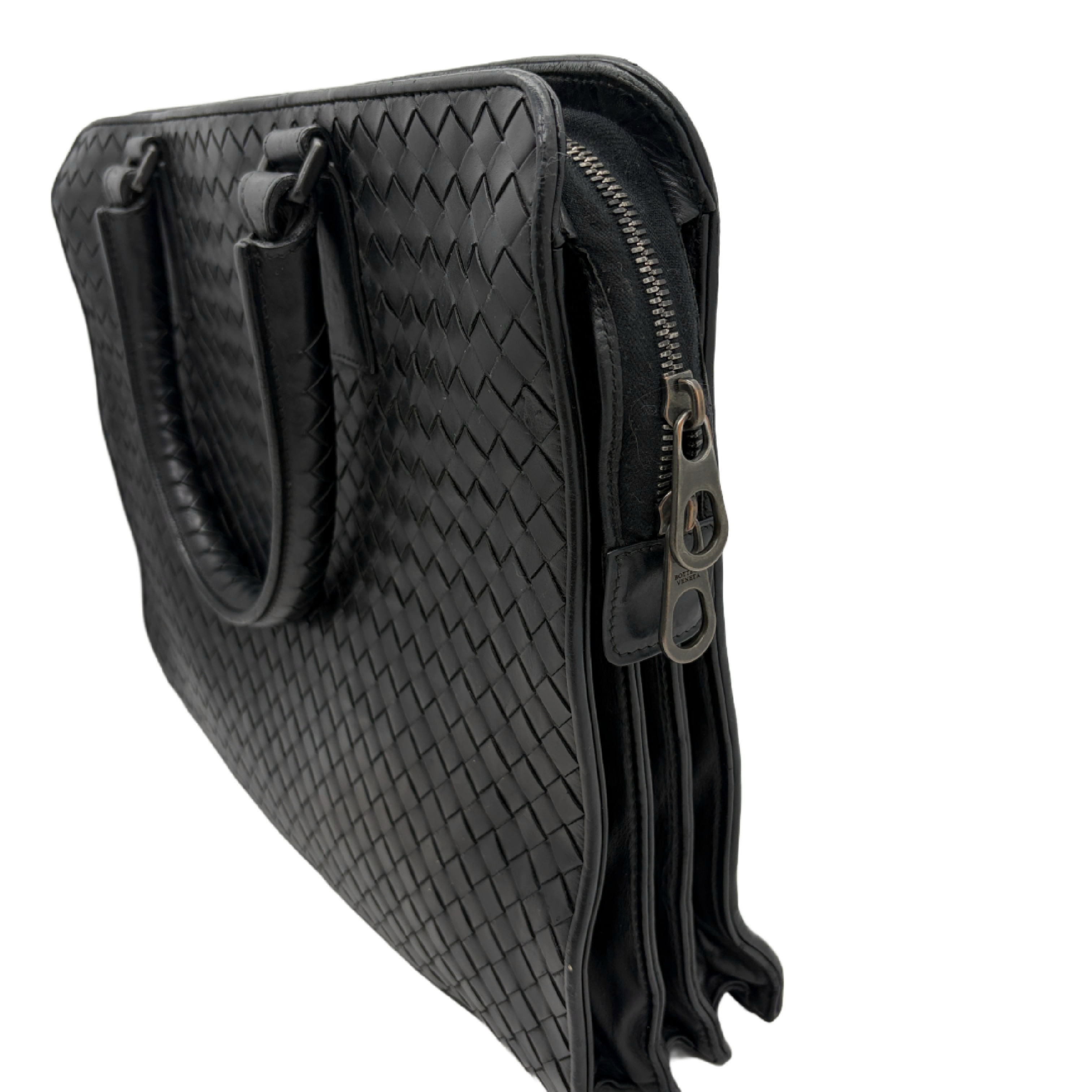 Intrecciato Leather Business Bag — view 4
