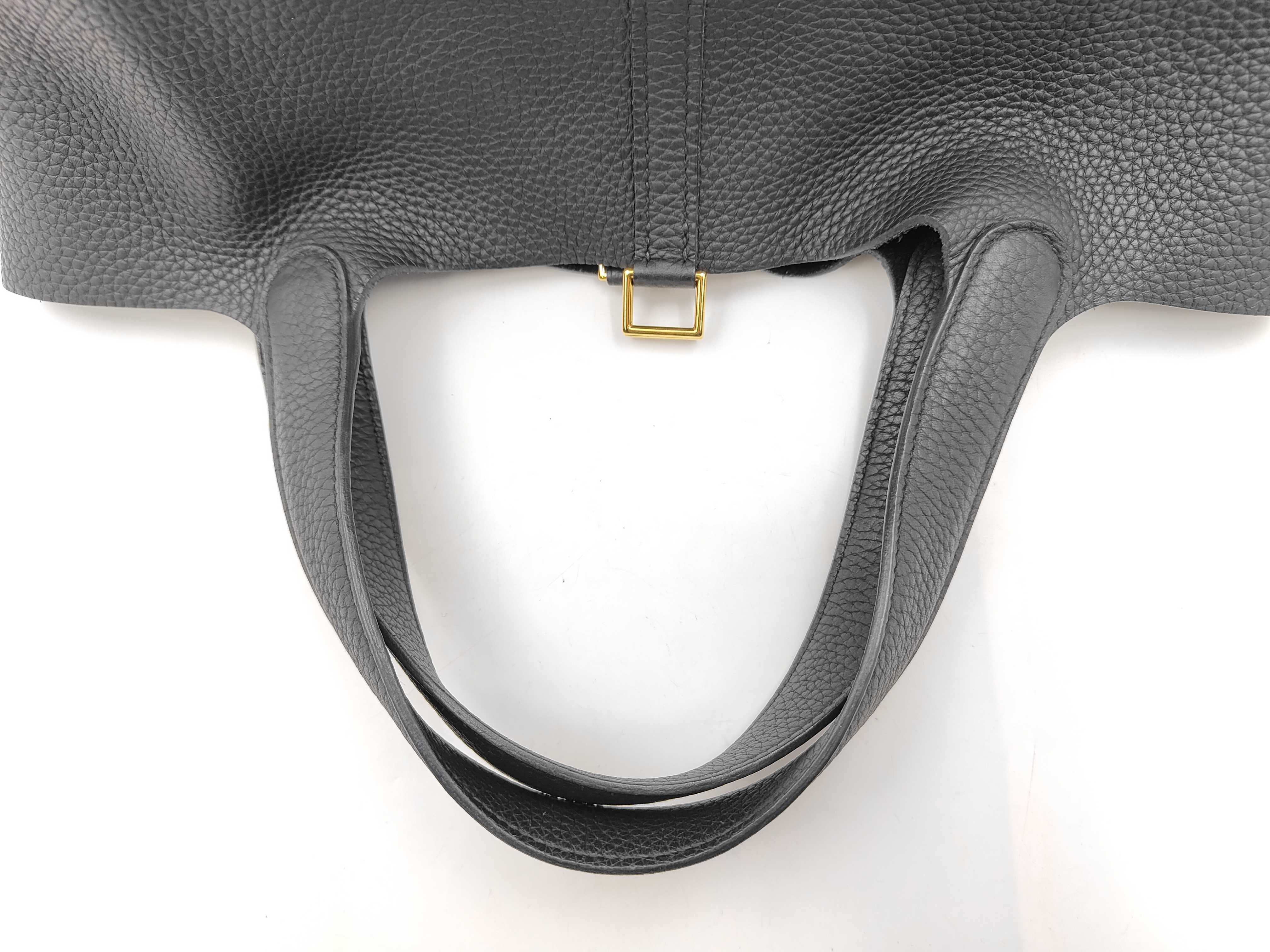 Picotin Lock MM Black Gold Hardware A Stamp Handbag — view 3