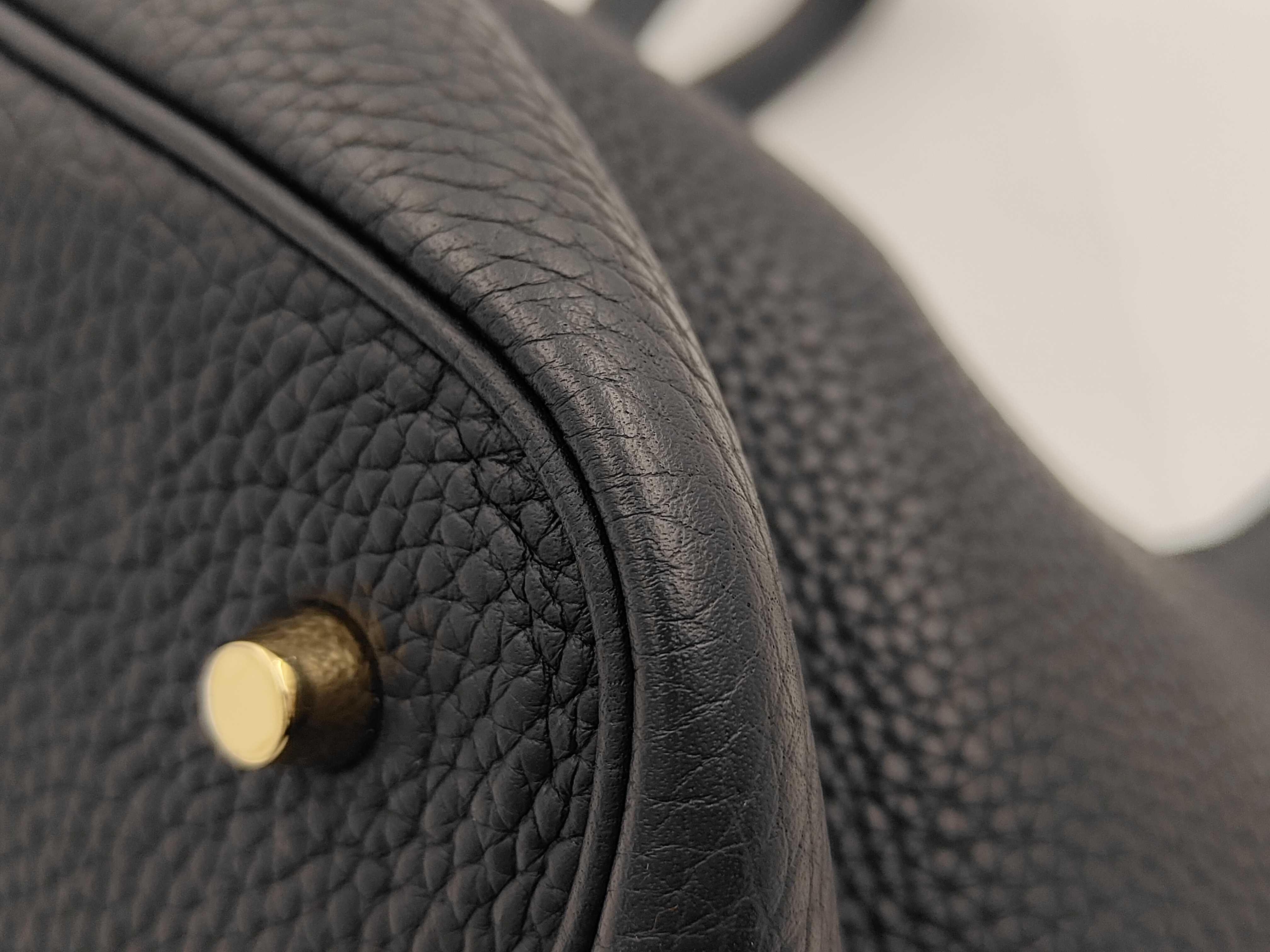 Picotin Lock MM Black Gold Hardware A Stamp Handbag — view 6