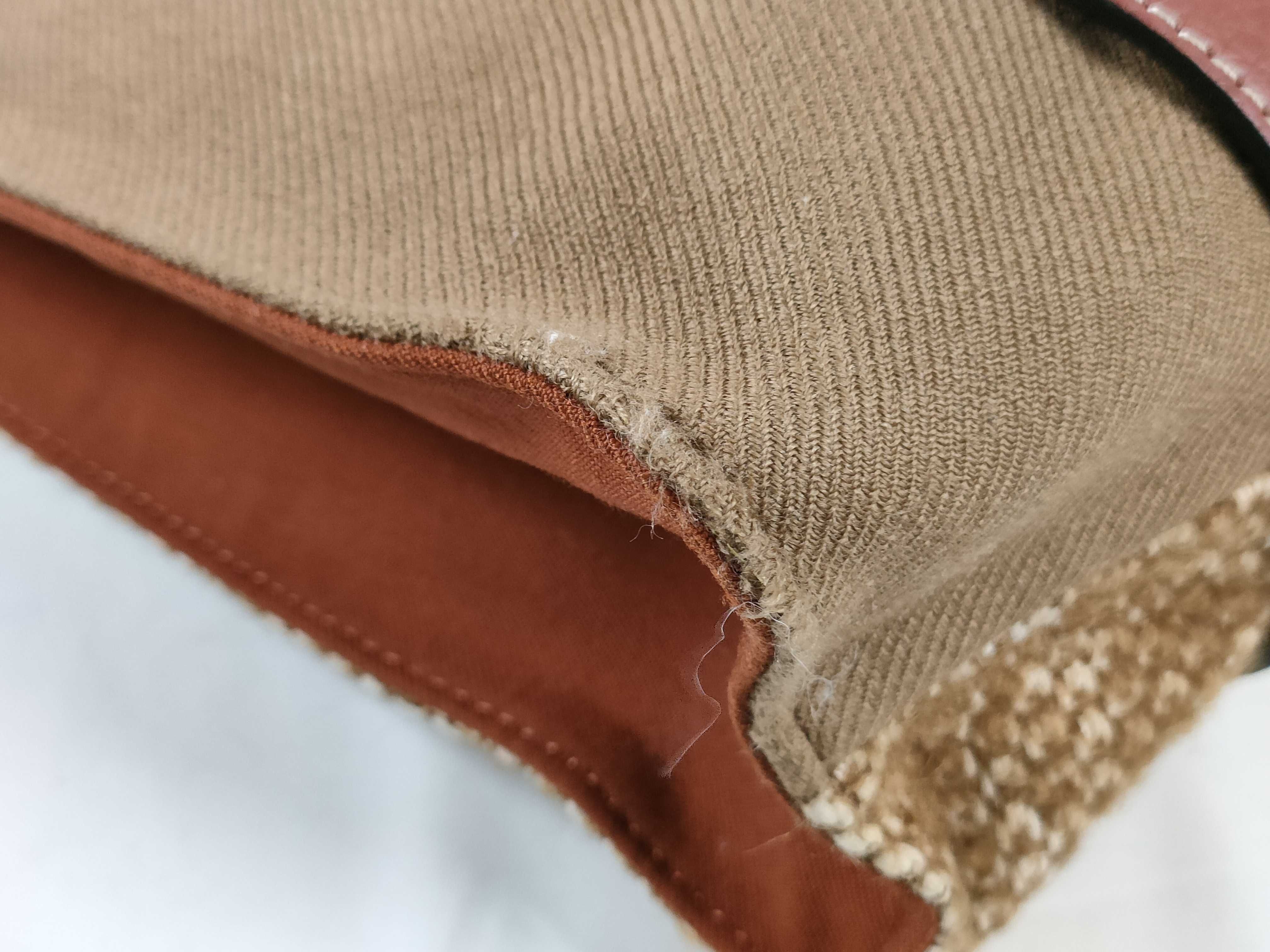 Woody Medium Wool x Canvas Tote Bag, Brown Tote Bag — view 6