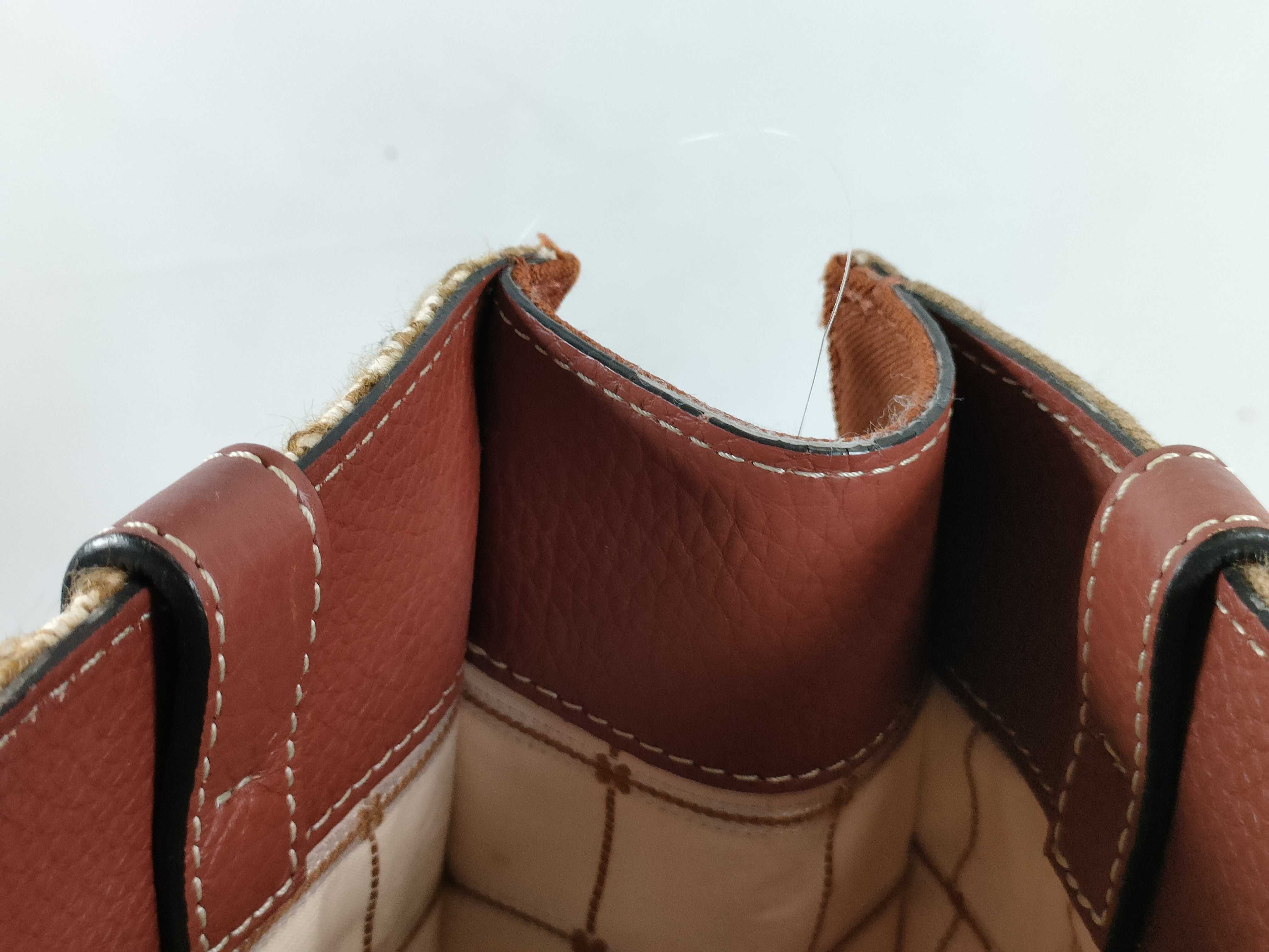 Woody Medium Wool x Canvas Tote Bag, Brown Tote Bag — view 9