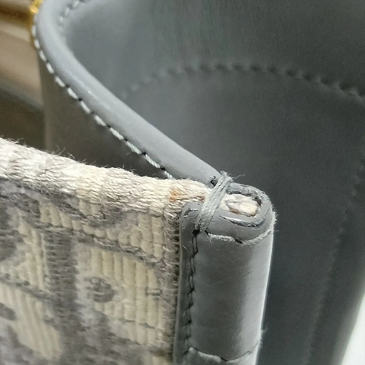 Oblique Book Tote Small Canvas x Leather 2-Way Tote Bag Beige x Gray Lucky Star — view 14