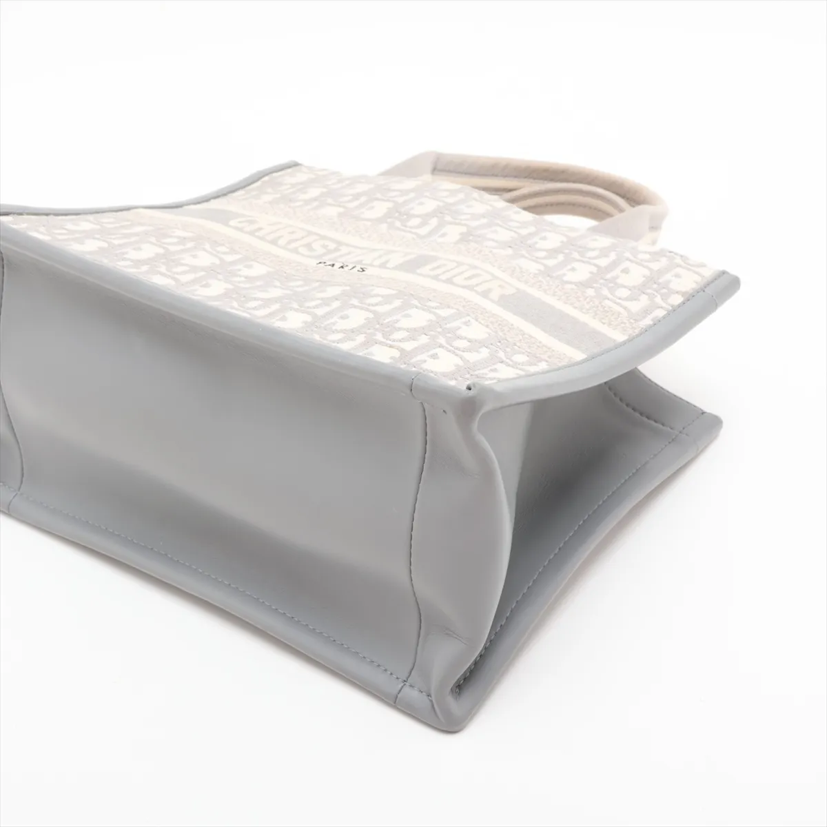 Oblique Book Tote Small Canvas x Leather 2-Way Tote Bag Beige x Gray Lucky Star — view 3