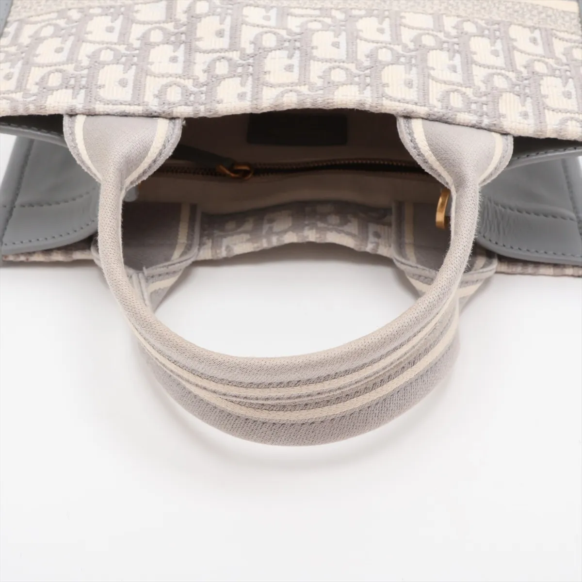 Oblique Book Tote Small Canvas x Leather 2-Way Tote Bag Beige x Gray Lucky Star — view 5