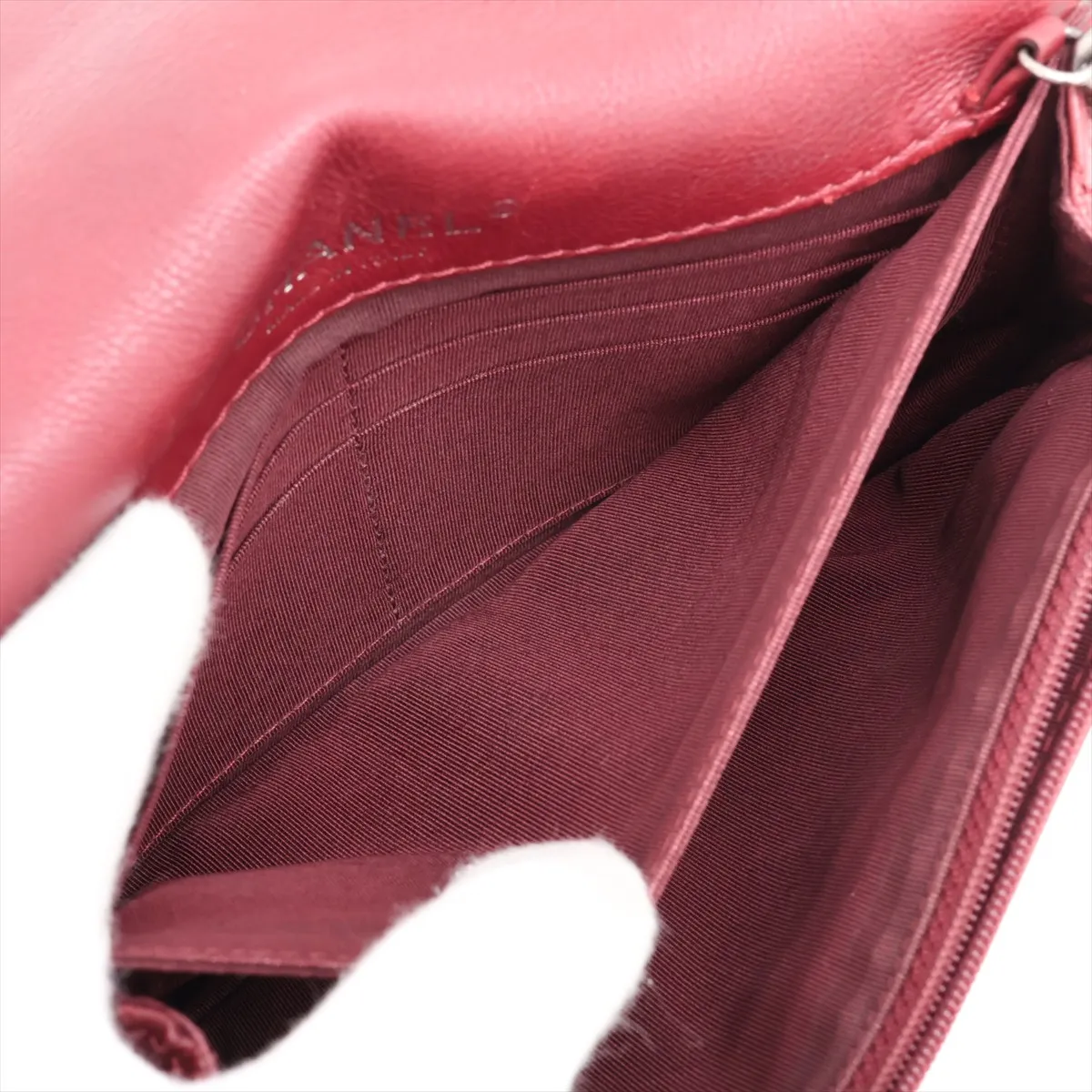 Boy Chanel Leather Chain Shoulder Bag, Bordeaux, Gunmetal Hardware, 18502096, Serial Number 18 — view 7