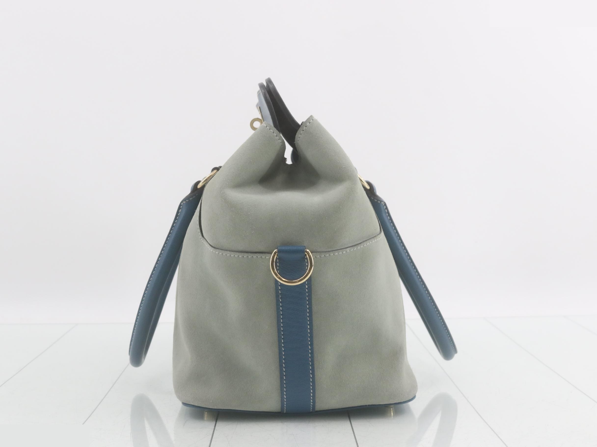 Toolbox 26 Suede/Leather 2-Way Handbag, Blue — view 3