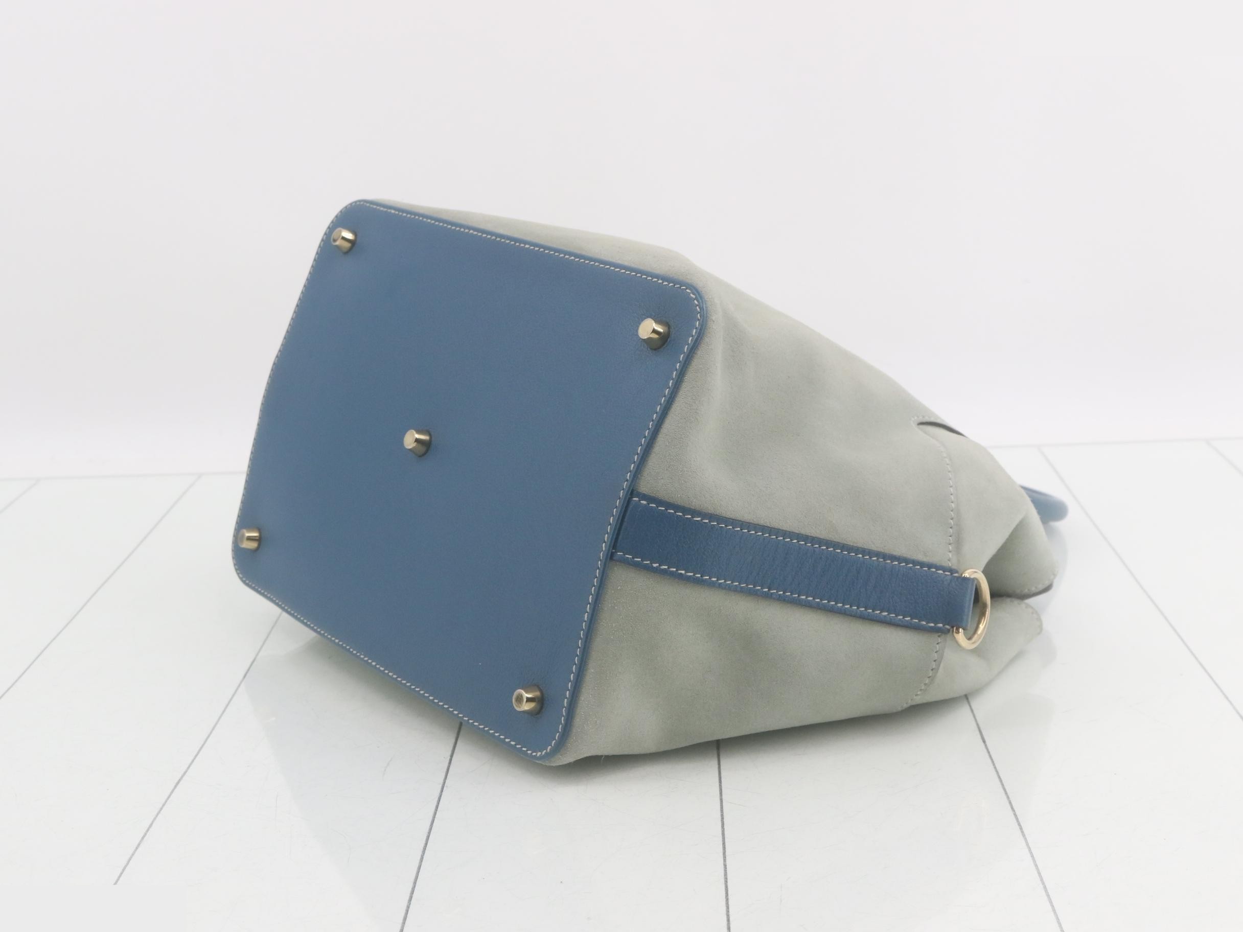 Toolbox 26 Suede/Leather 2-Way Handbag, Blue — view 6