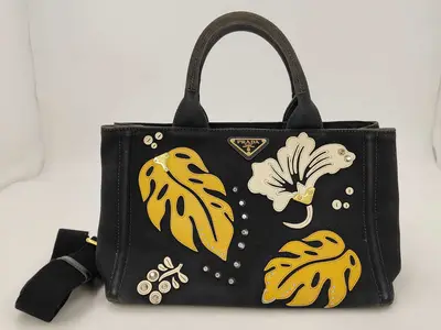 Black Denim 2-Way Tote Bag