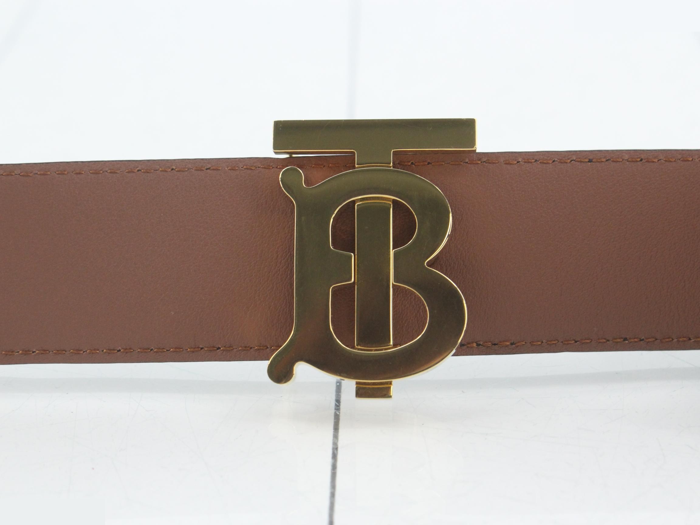 Reversible Leather TB Belt #S — view 3