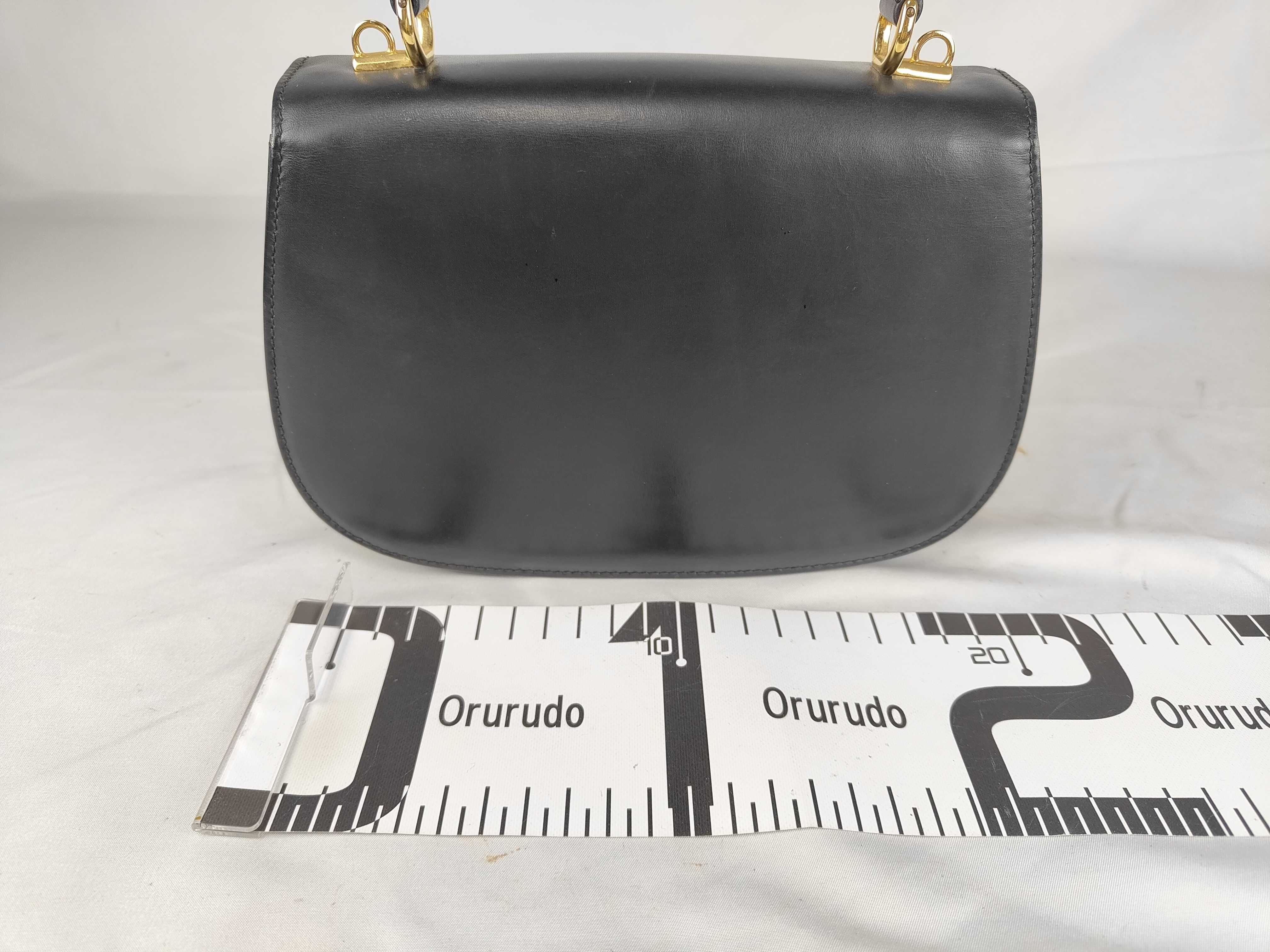 Lady Lock Leather Handbag, Black — view 2