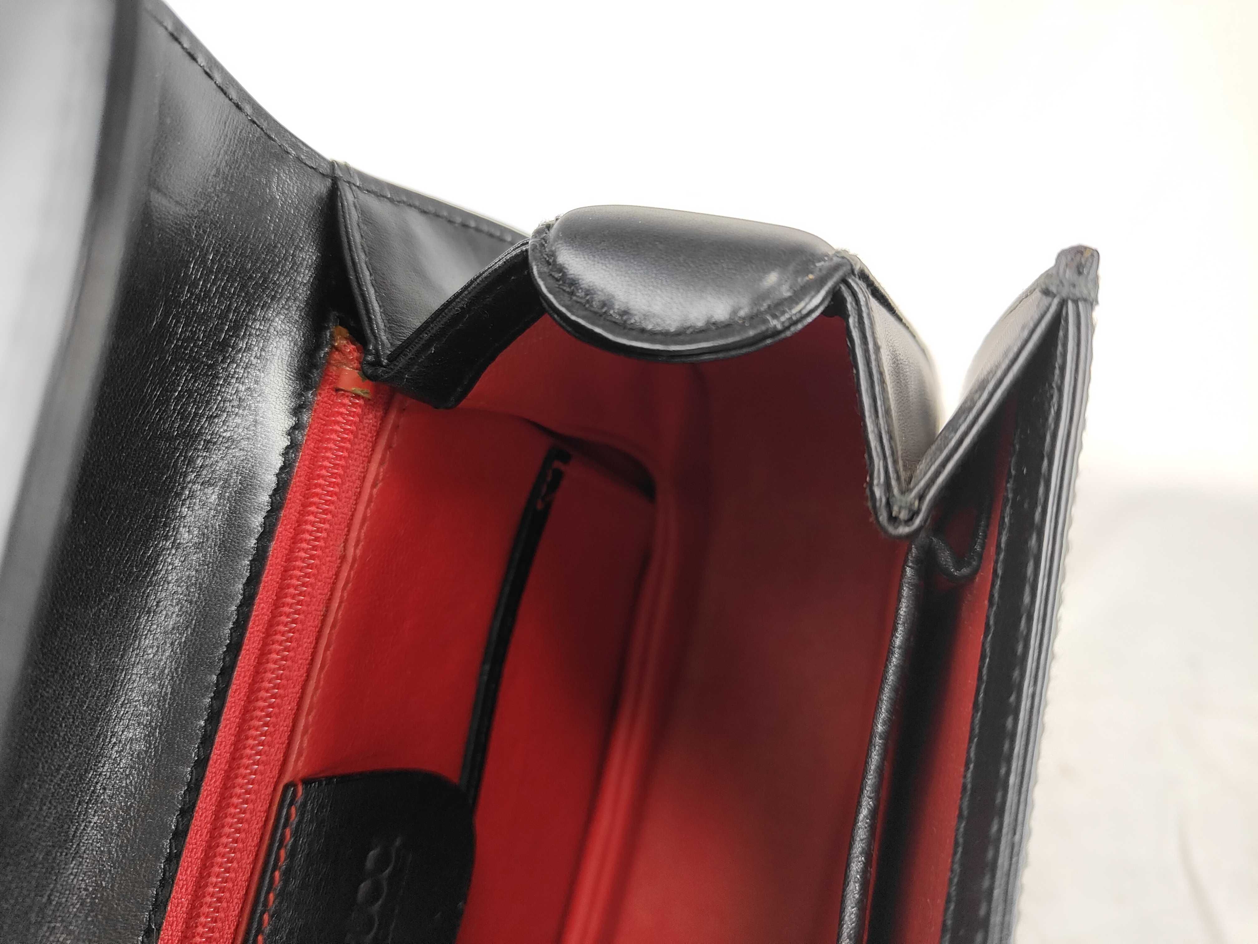 Lady Lock Leather Handbag, Black — view 14