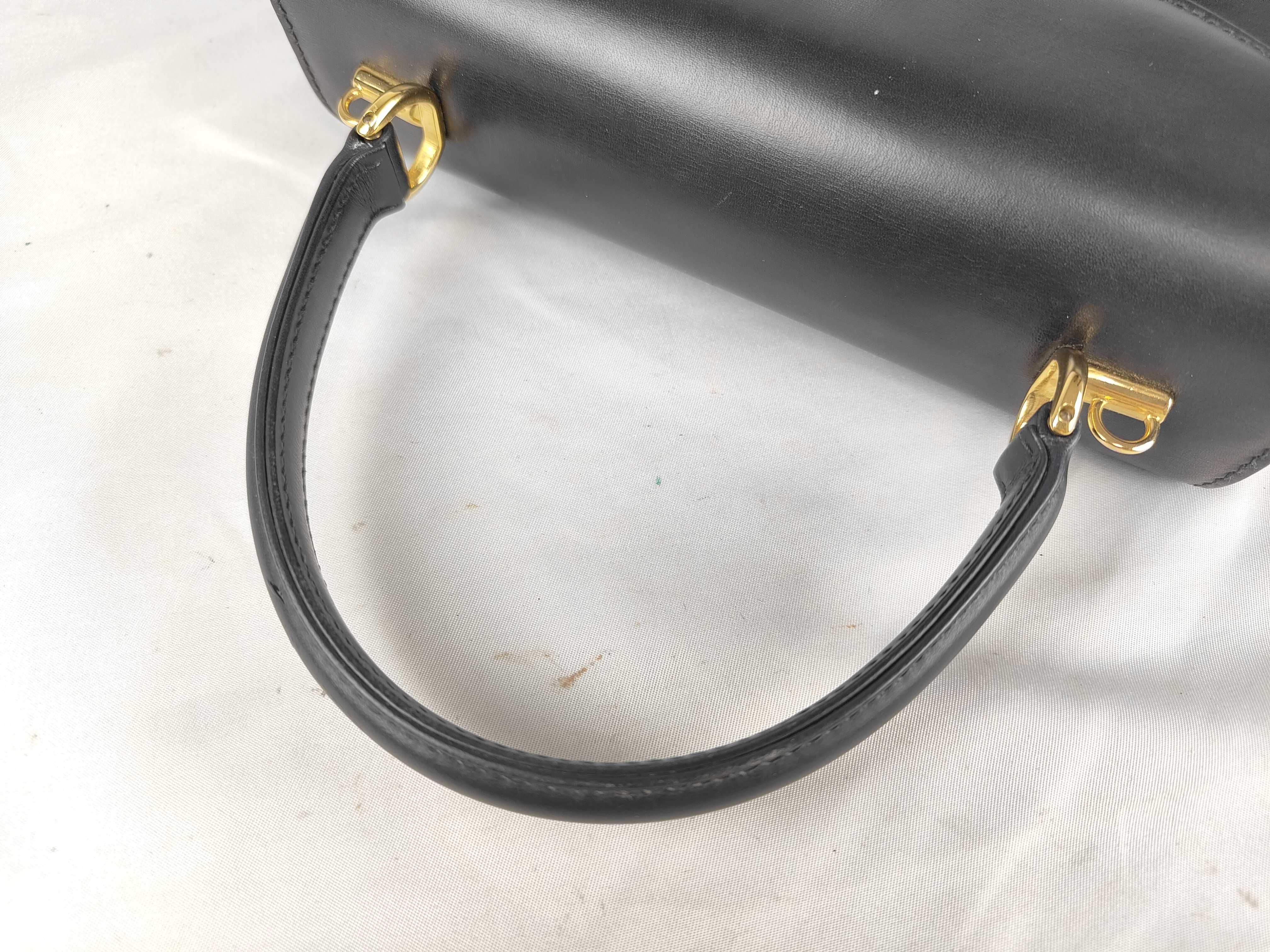 Lady Lock Leather Handbag, Black — view 3