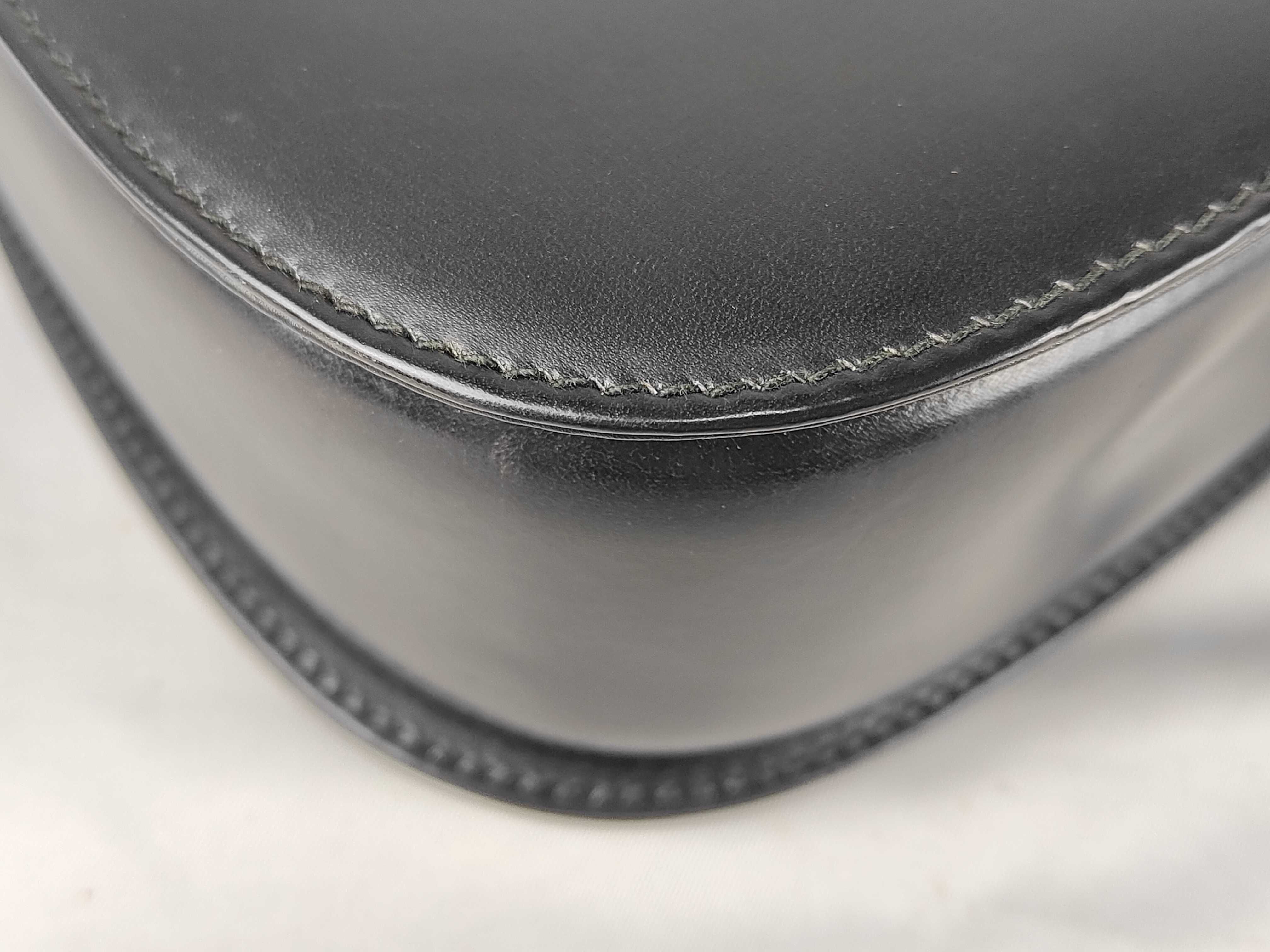 Lady Lock Leather Handbag, Black — view 6