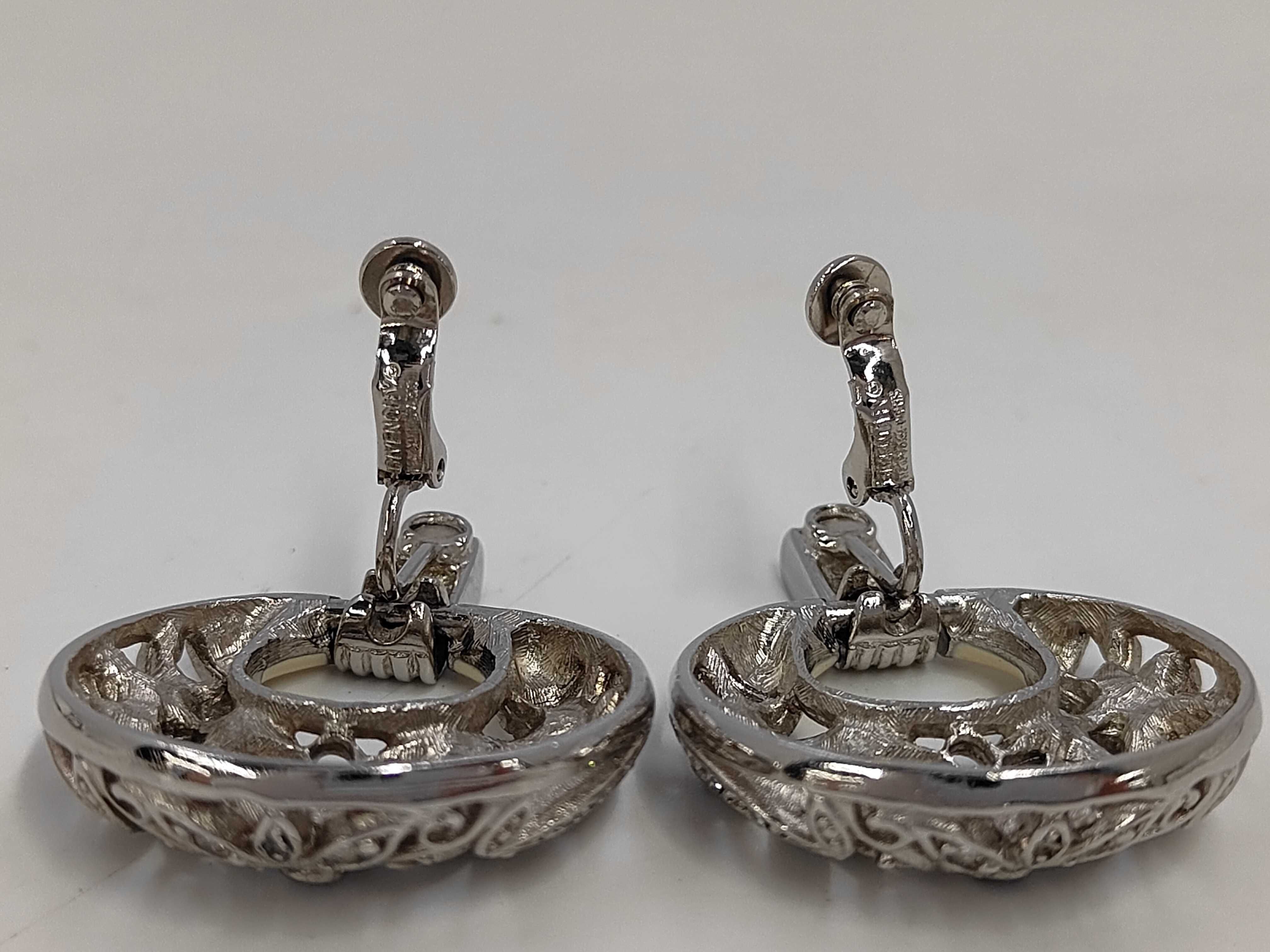 Rhinestone Silver Earrings — view 3