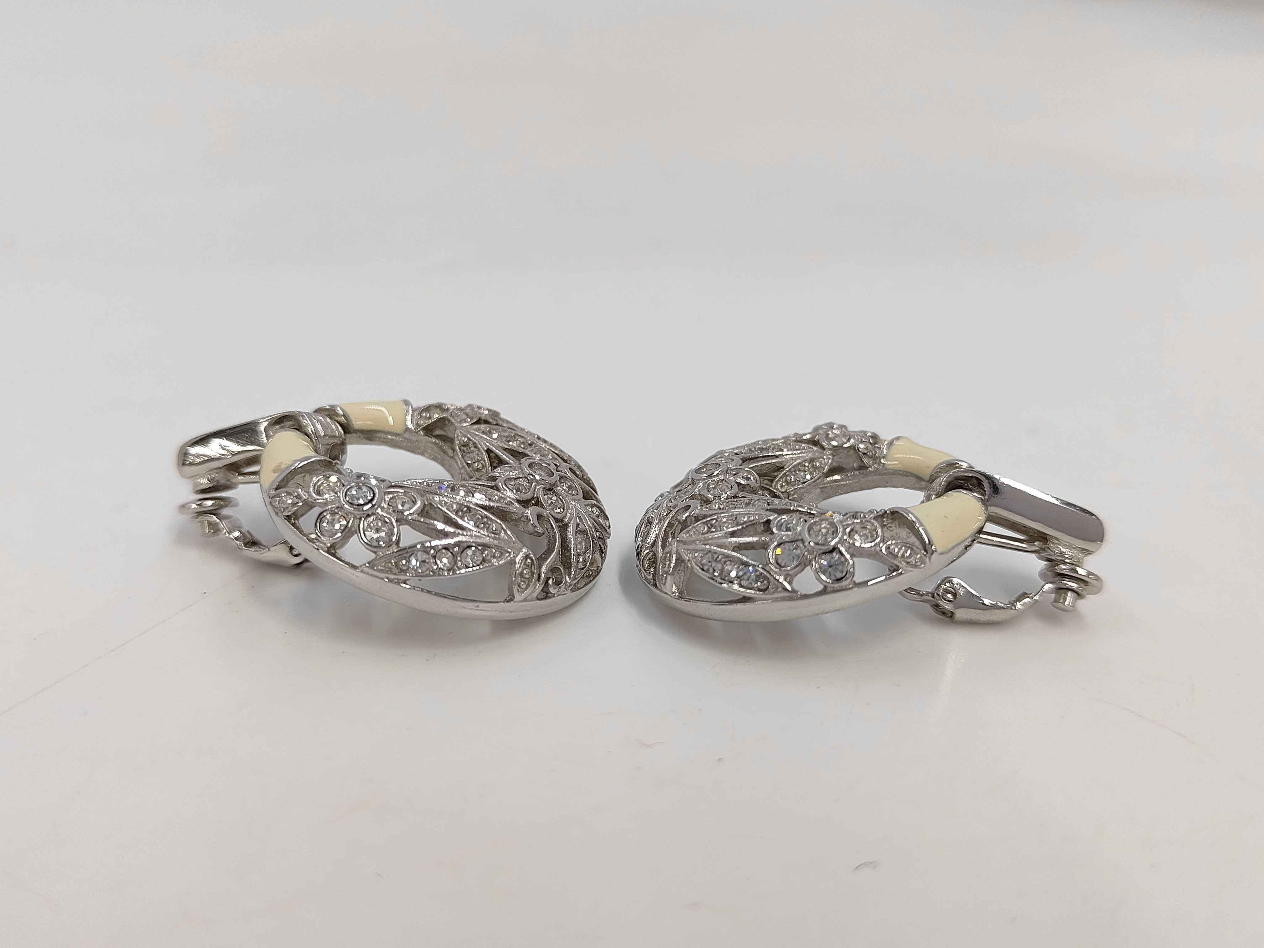 Rhinestone Silver Earrings — view 6