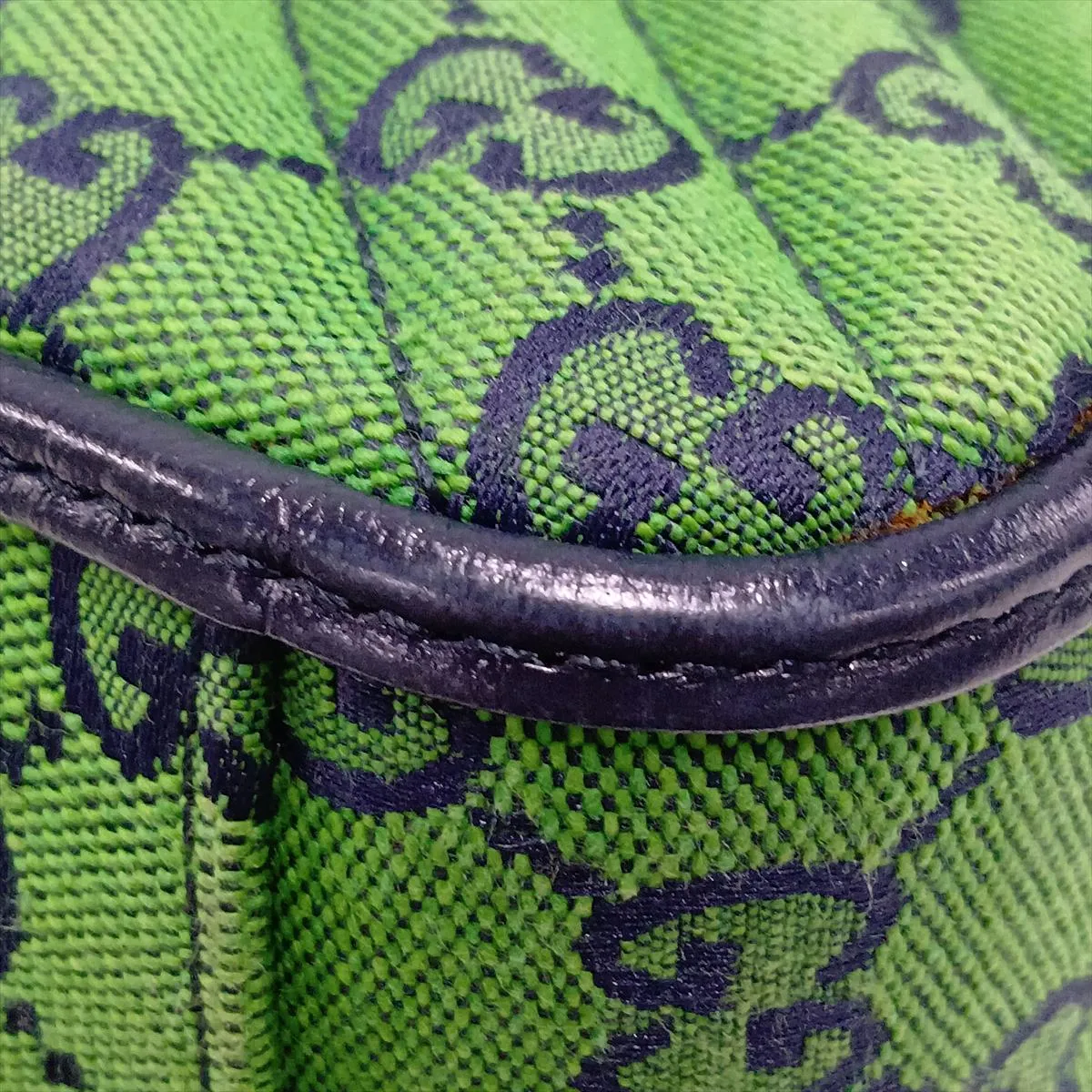 GG Canvas GG Marmont Canvas x Leather 2-Way Handbag Green x Navy 583571 — view 15