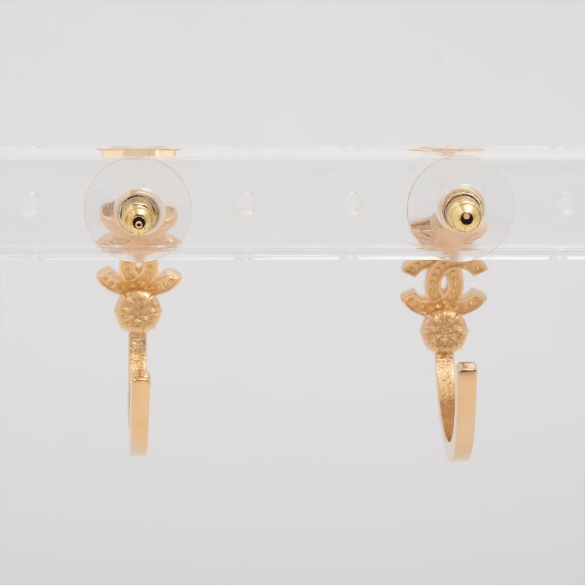 Coco Mark Star B24C Earrings (Pair) GP x Rhinestone x Faux Pearl Gold — view 3