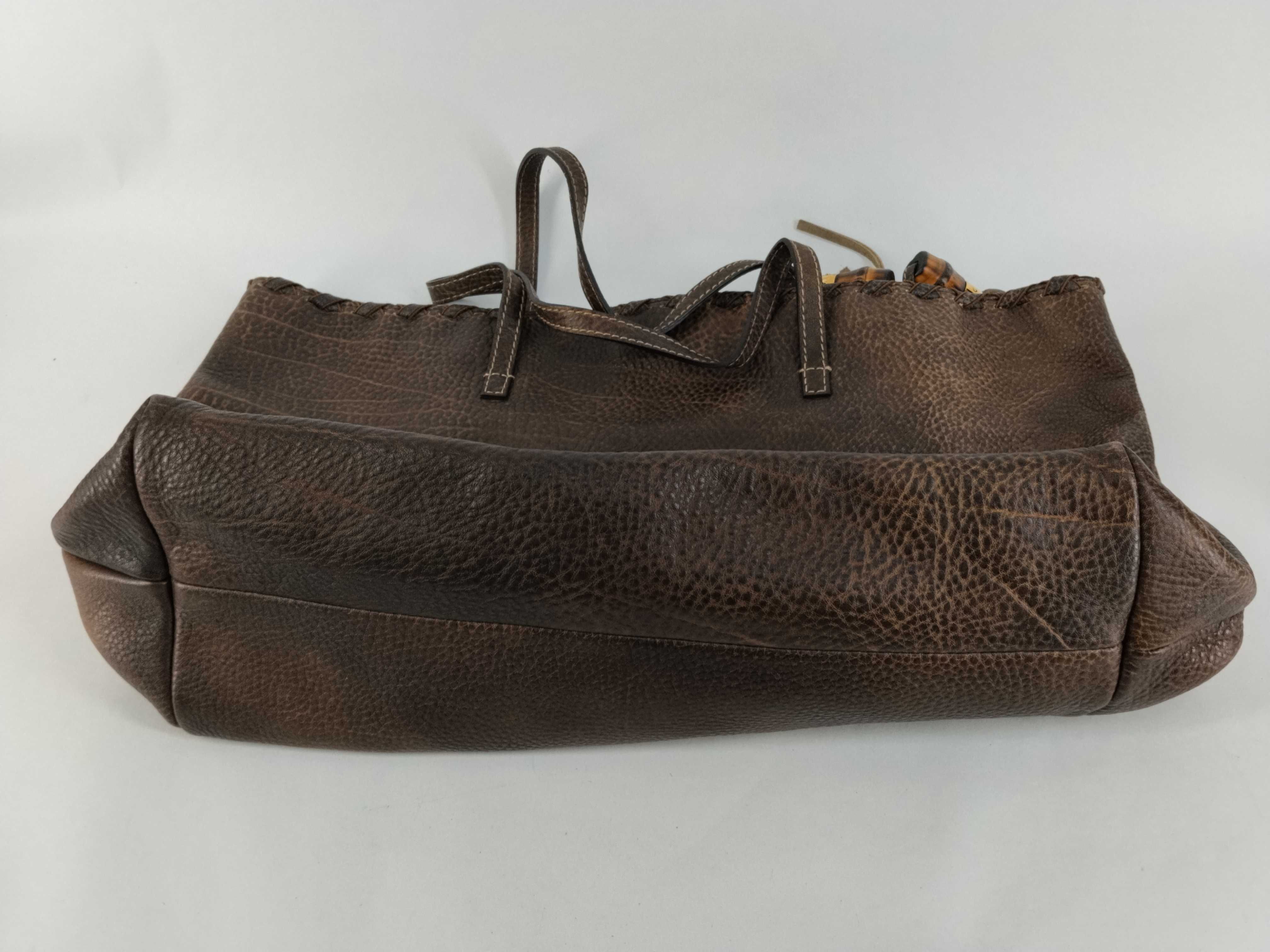 Bamboo Leather Fringe Tote Bag — view 7