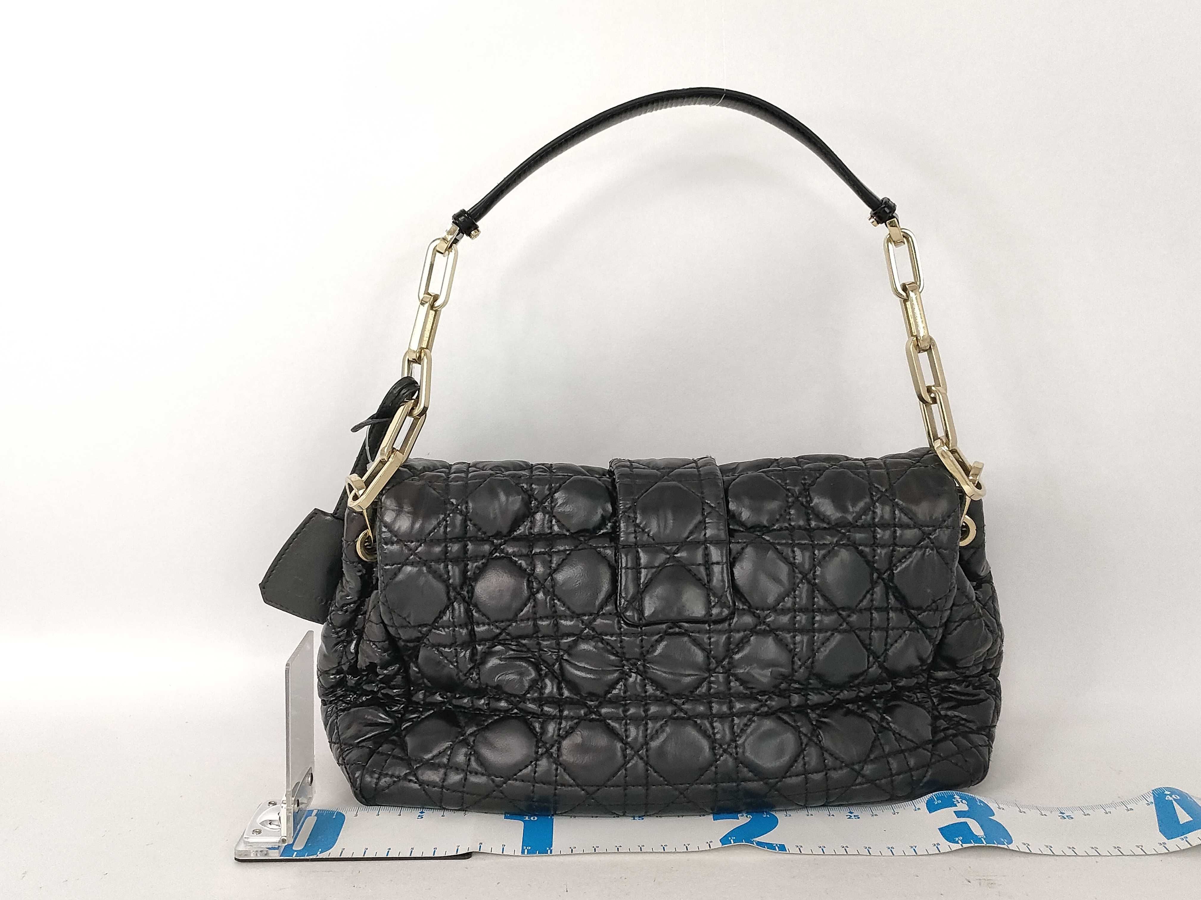 Cannage Chain Bag, Black Handbag — view 2