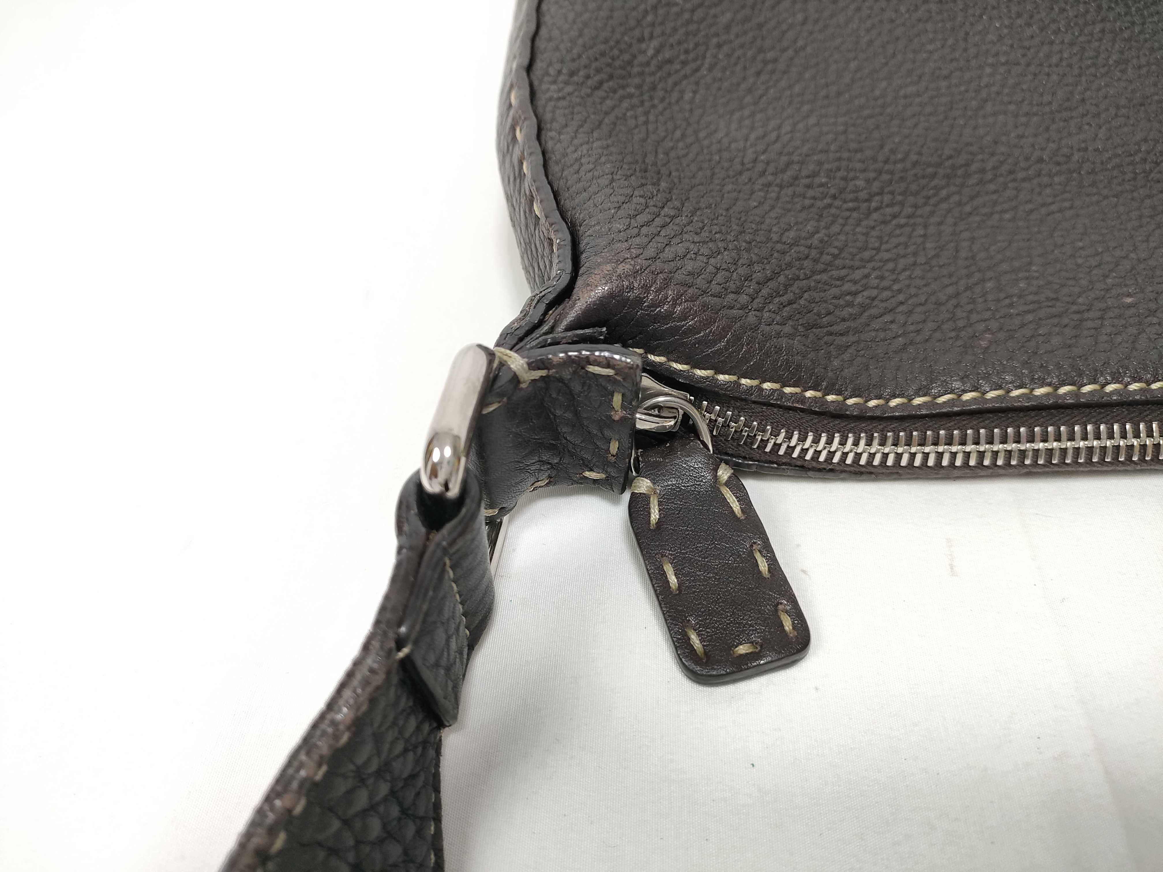Selleria Leather Shoulder Bag, Brown — view 11
