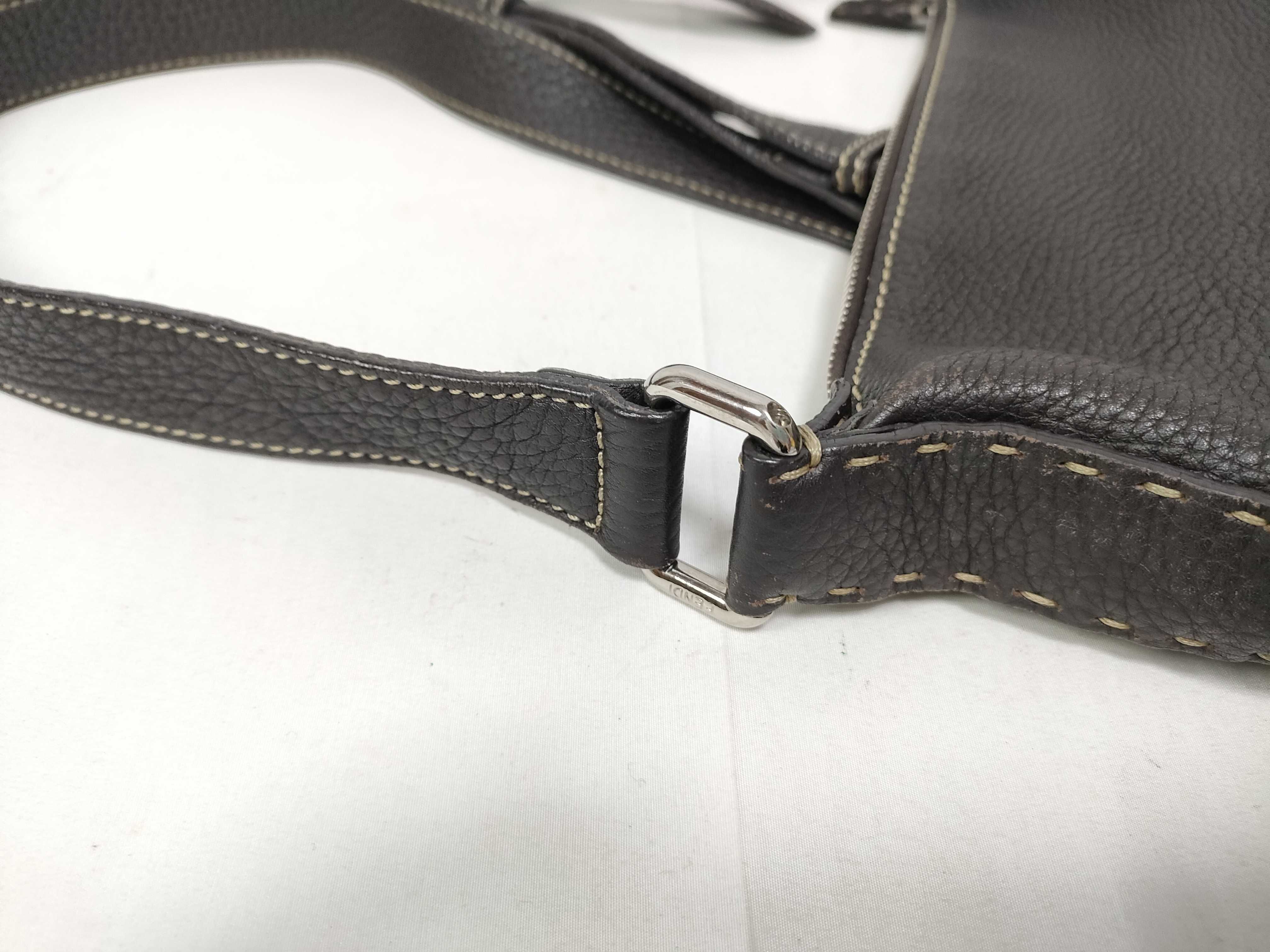 Selleria Leather Shoulder Bag, Brown — view 6