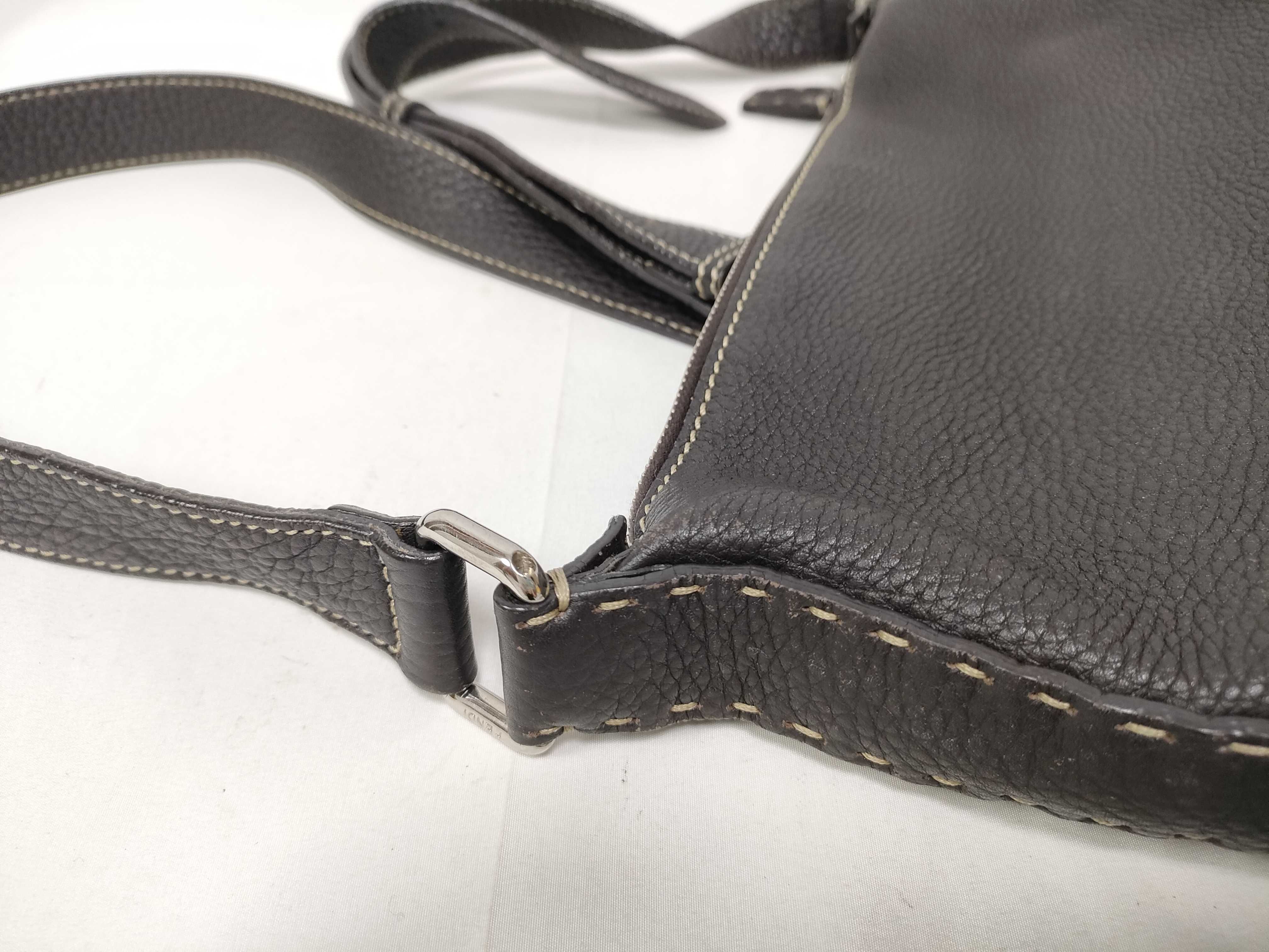 Selleria Leather Shoulder Bag, Brown — view 7