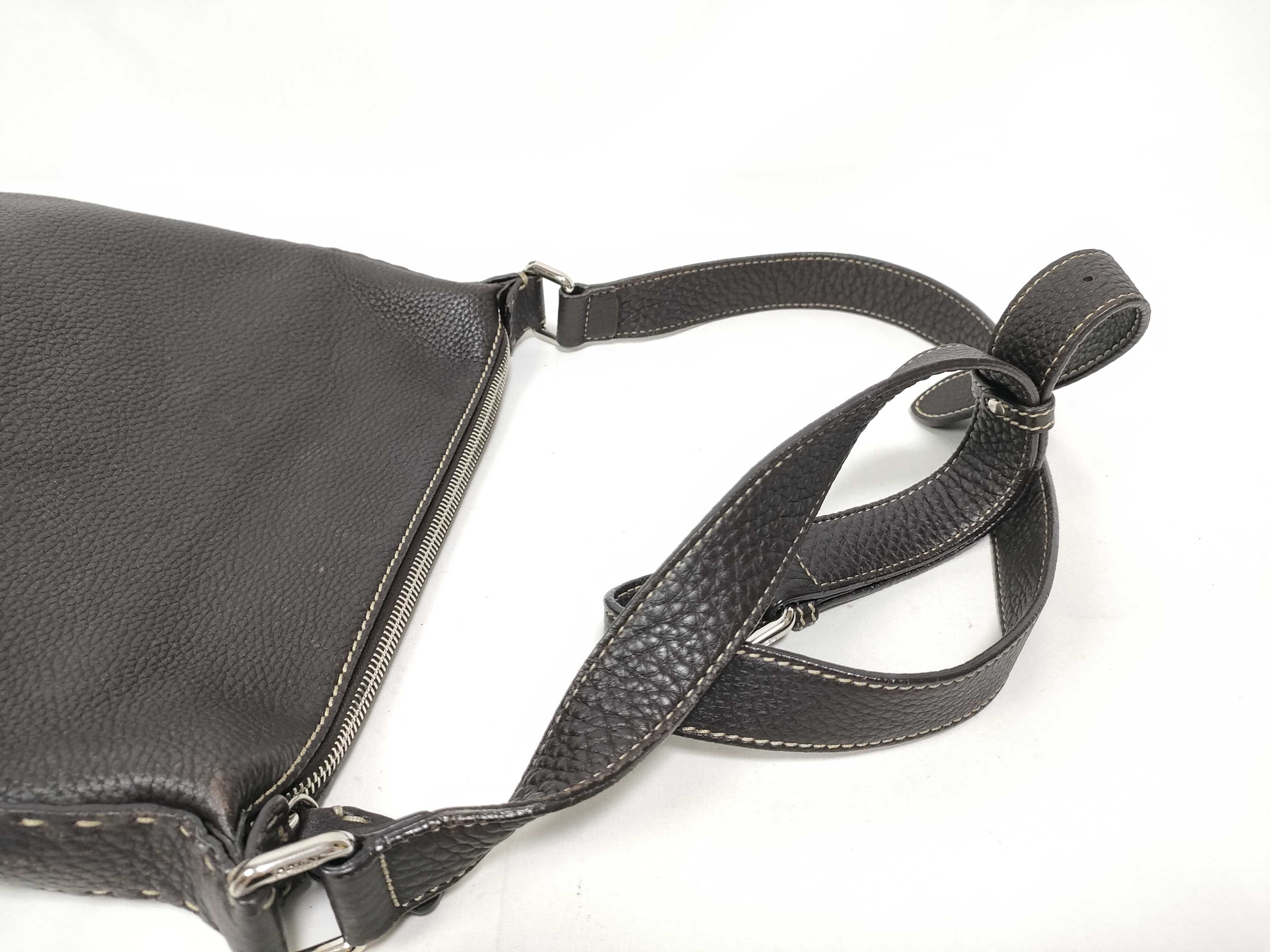 Selleria Leather Shoulder Bag, Brown — view 10