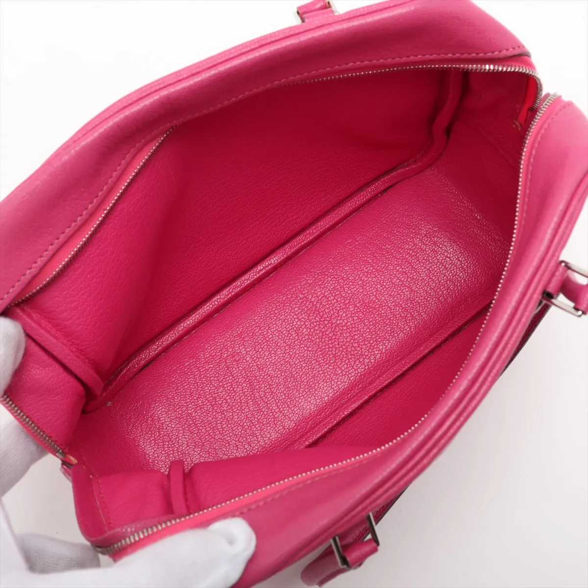Hermès Plume 20 Chevre Rose Shocking Silver Hardware K: 2007 — view 7