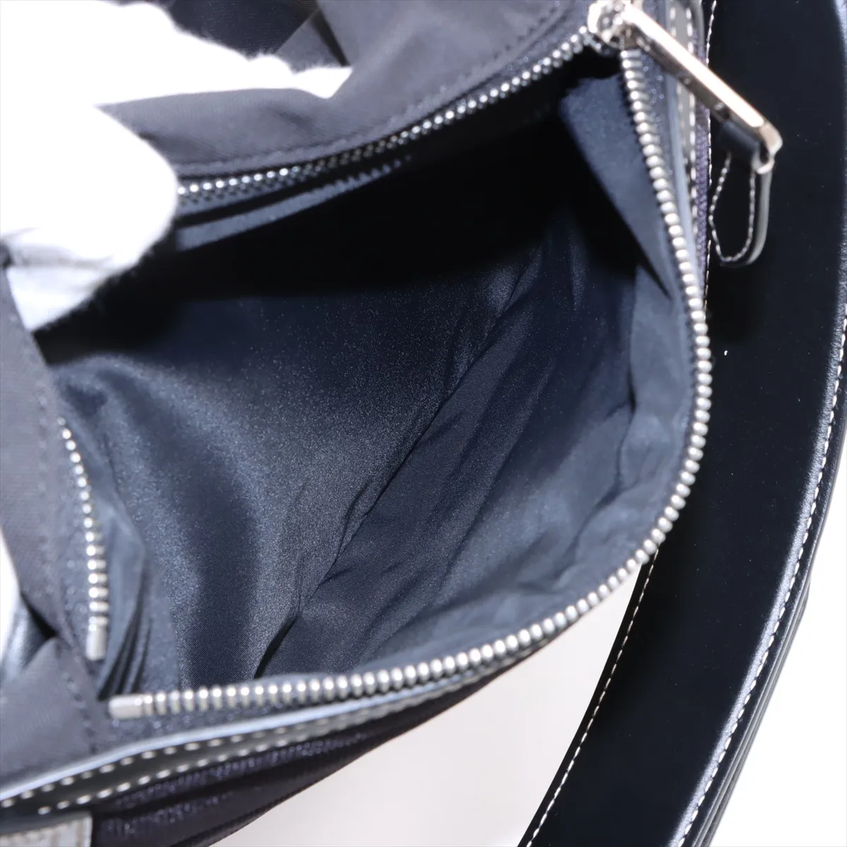 nylon x leather backpack/rucksack black — view 11